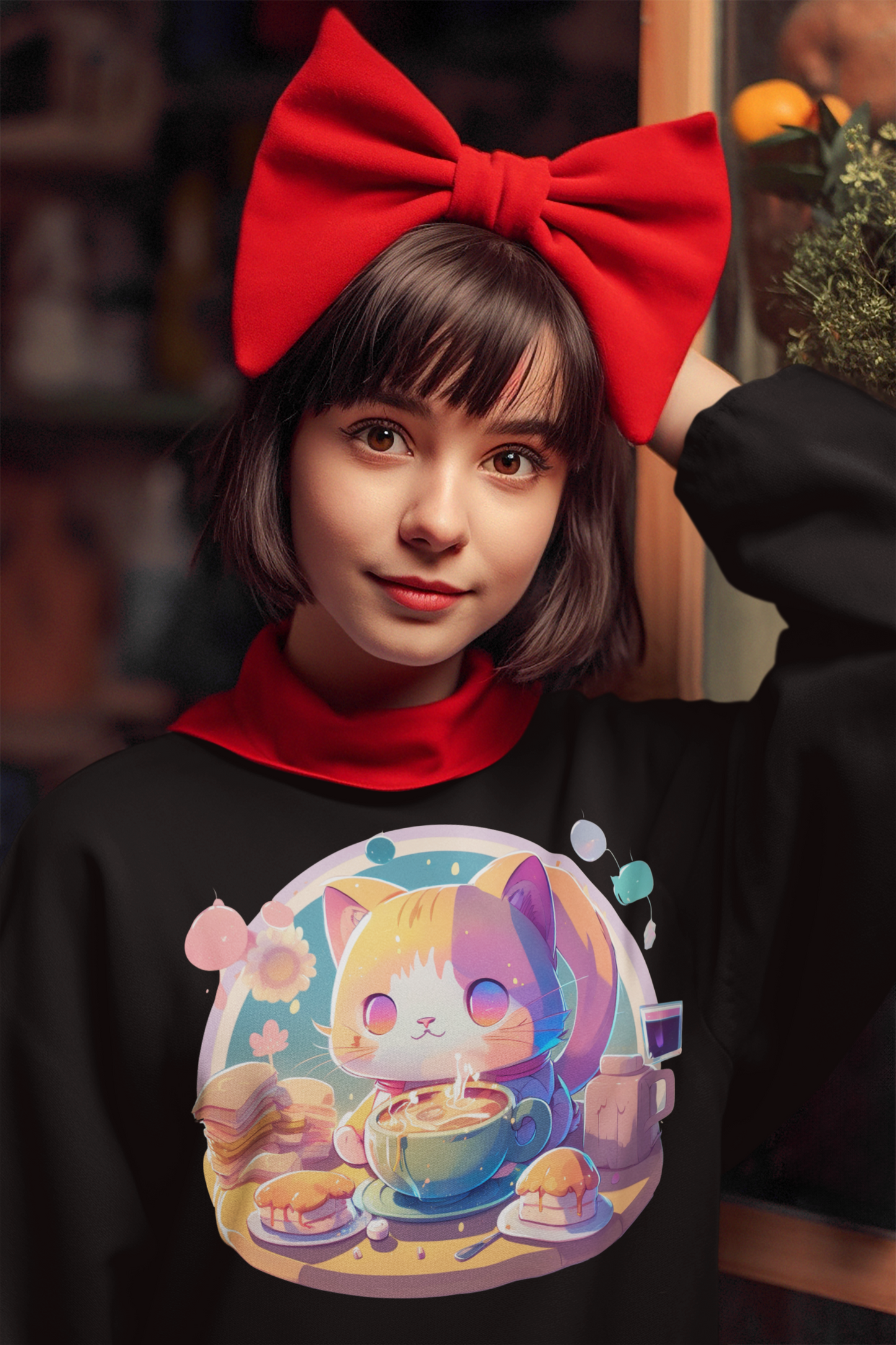 Kawaii Unisex Anime Sweatshirt - Morning Nyan