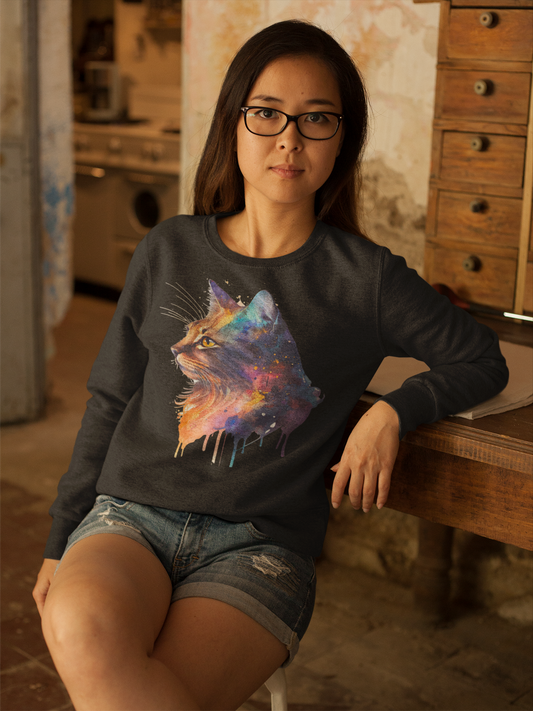 Kawaii Unisex Anime Sweatshirt - Colorful Cat