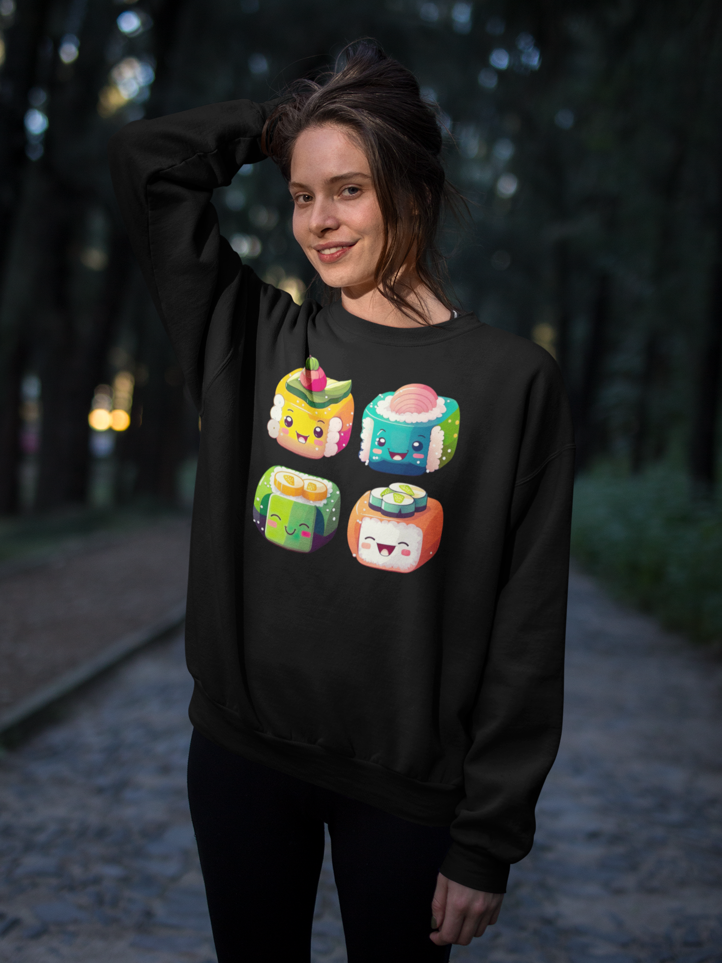 Kawaii Unisex Anime Sweatshirt - Sushi Time!