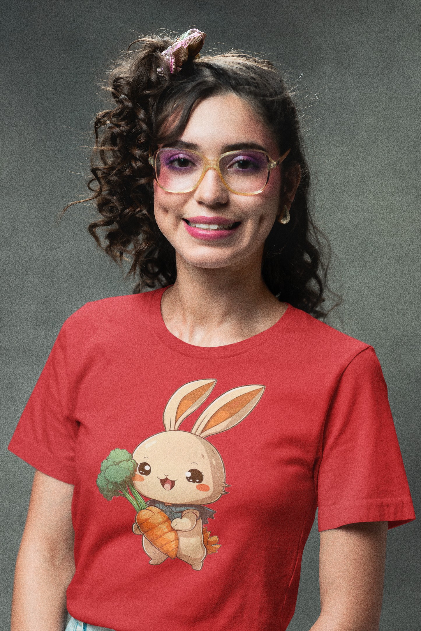 Kawaii Unisex Anime T-shirt - Hoppu the Cute Bunny