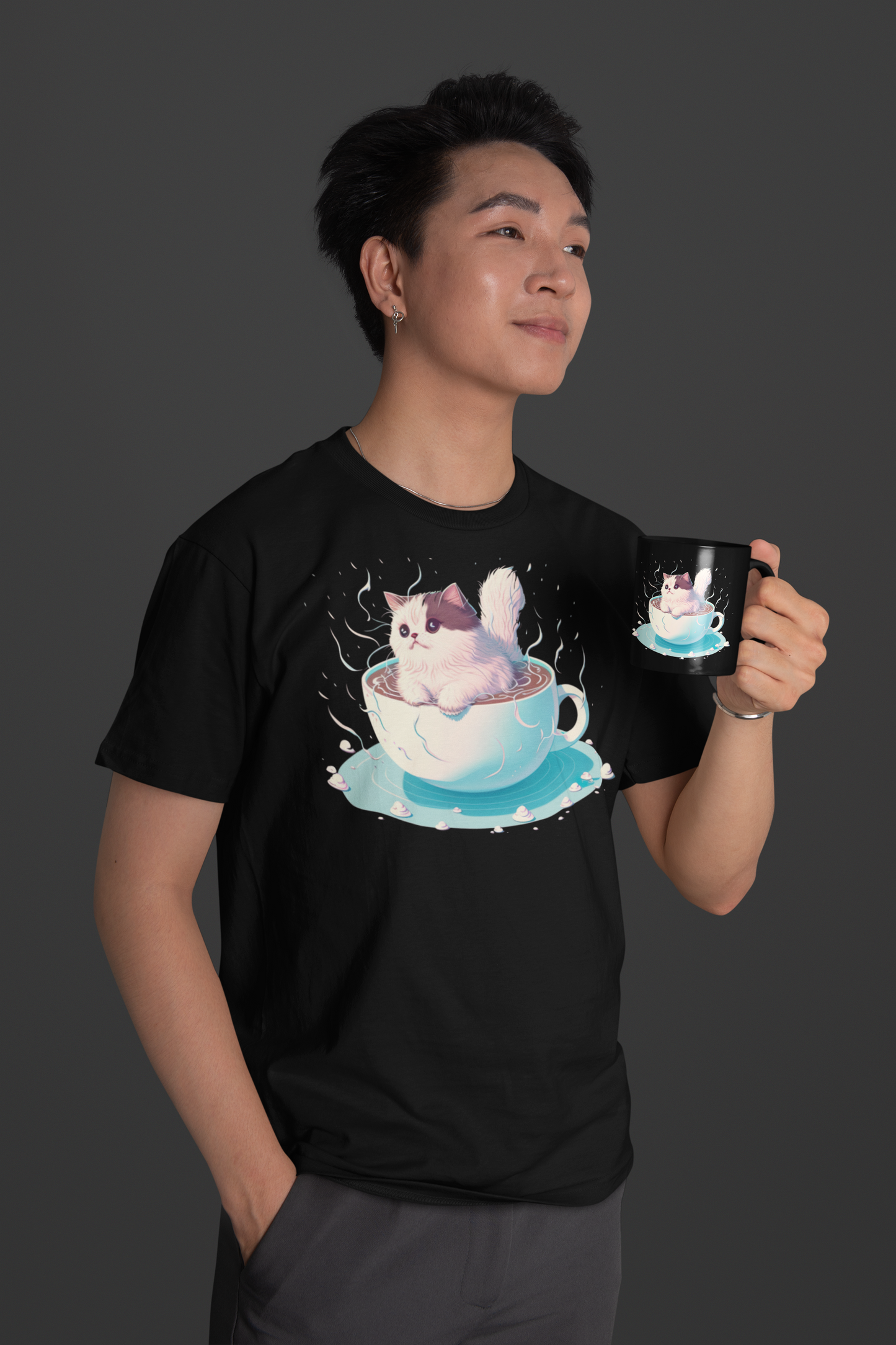 Kawaii Unisex Anime T-shirt - Yumemiru Neko