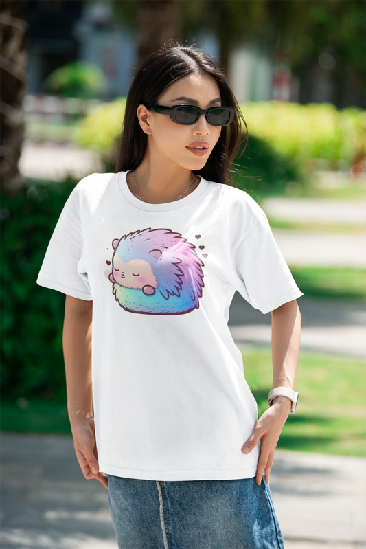 Kawaii Unisex Anime T-shirt - Oyasumi Harinezumi