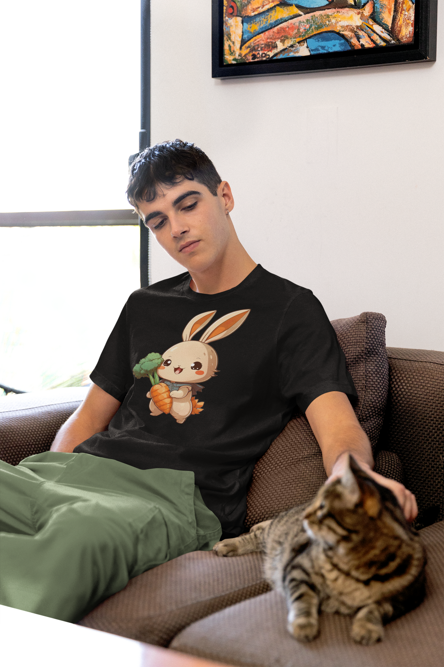 Kawaii Unisex Anime T-shirt - Hoppu the Cute Bunny