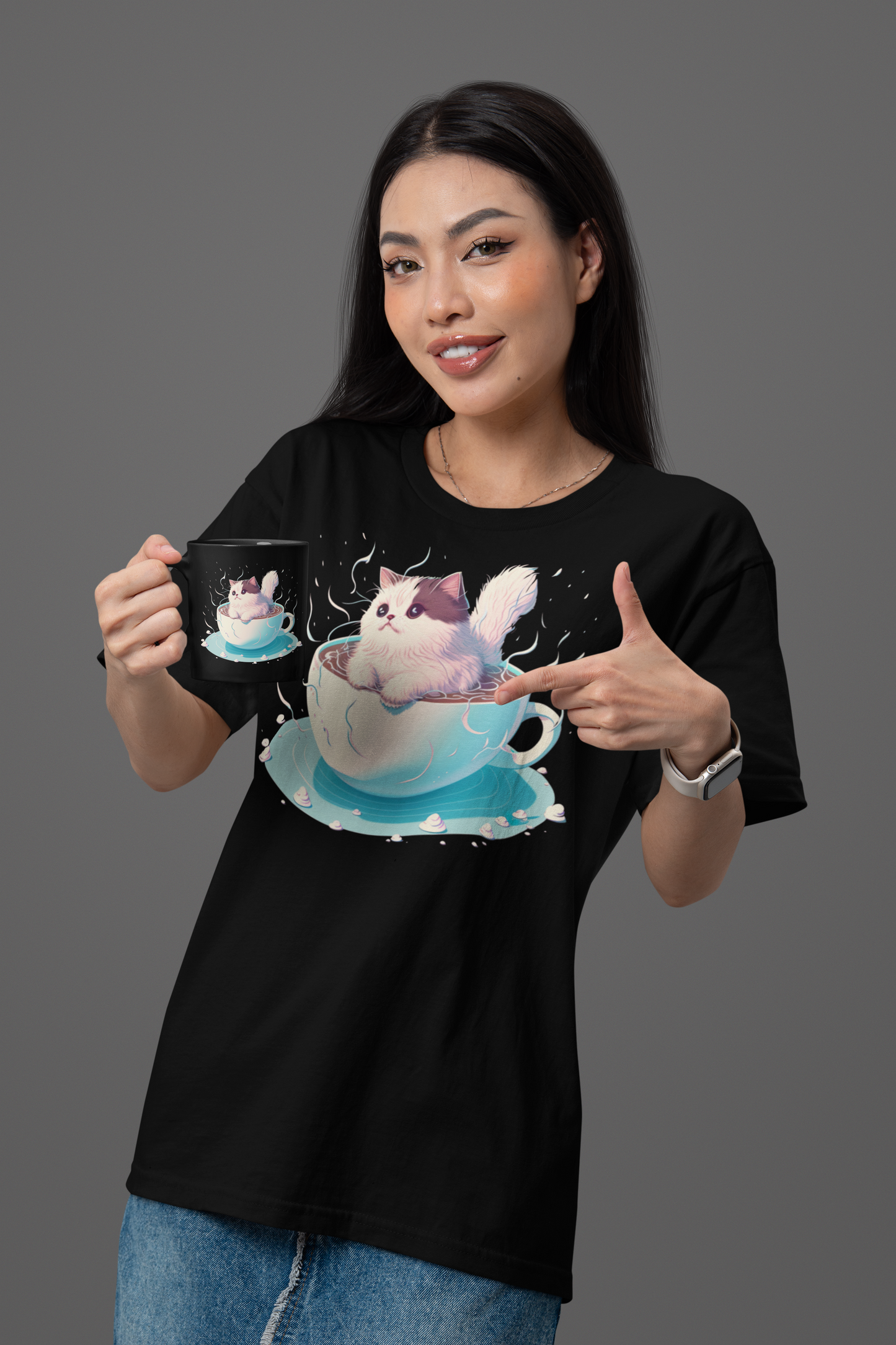 Kawaii Unisex Anime T-shirt - Yumemiru Neko