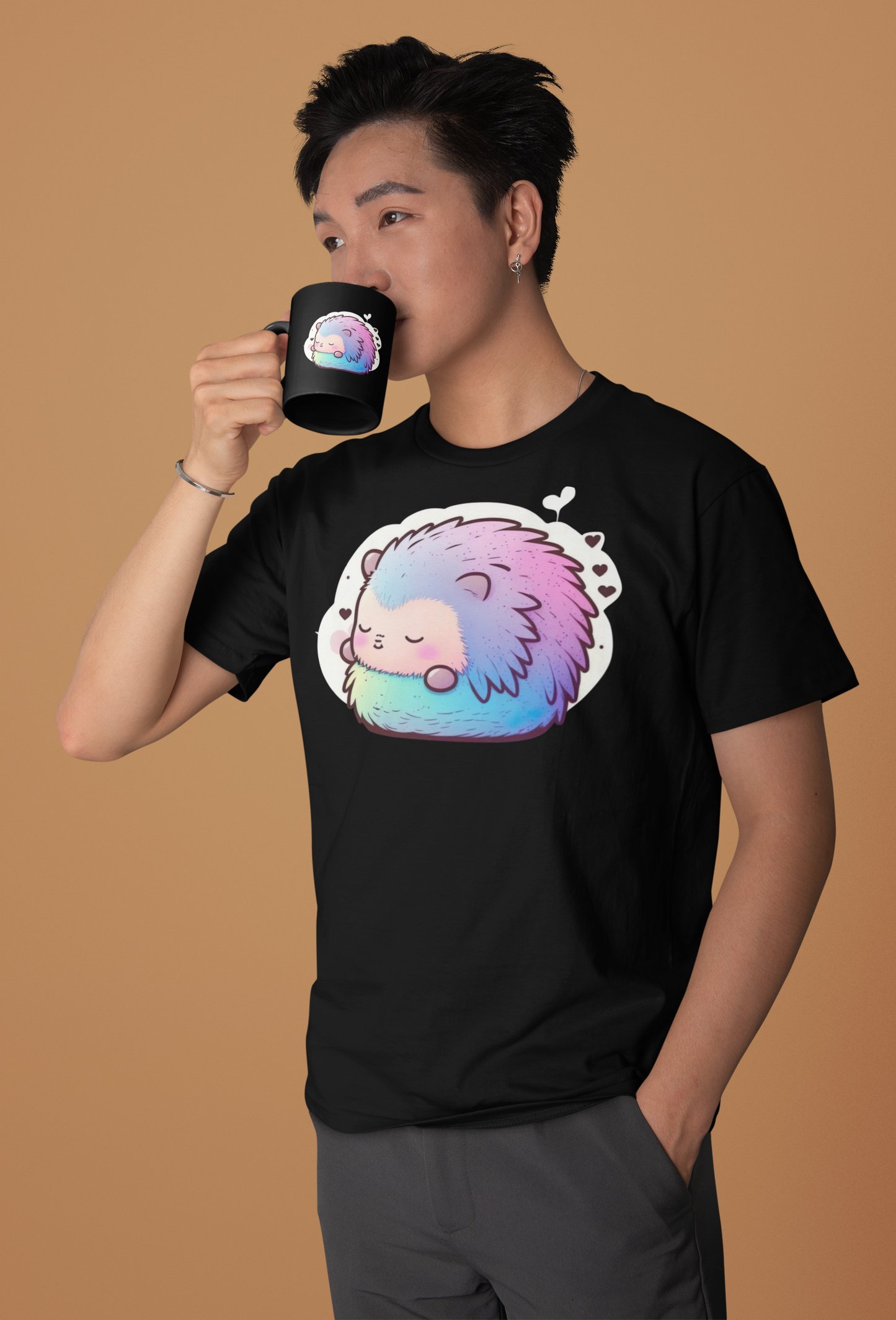 Kawaii Unisex Anime T-shirt - Oyasumi Harinezumi