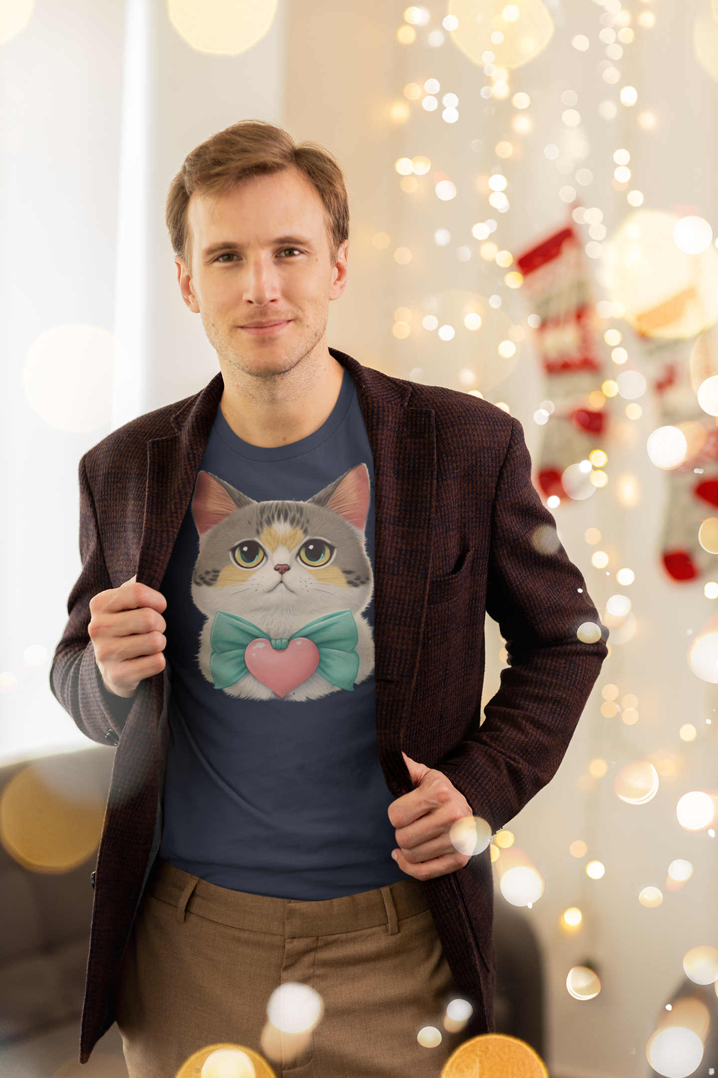 Kawaii Unisex Anime T-shirt - Oliver the Loving Cat