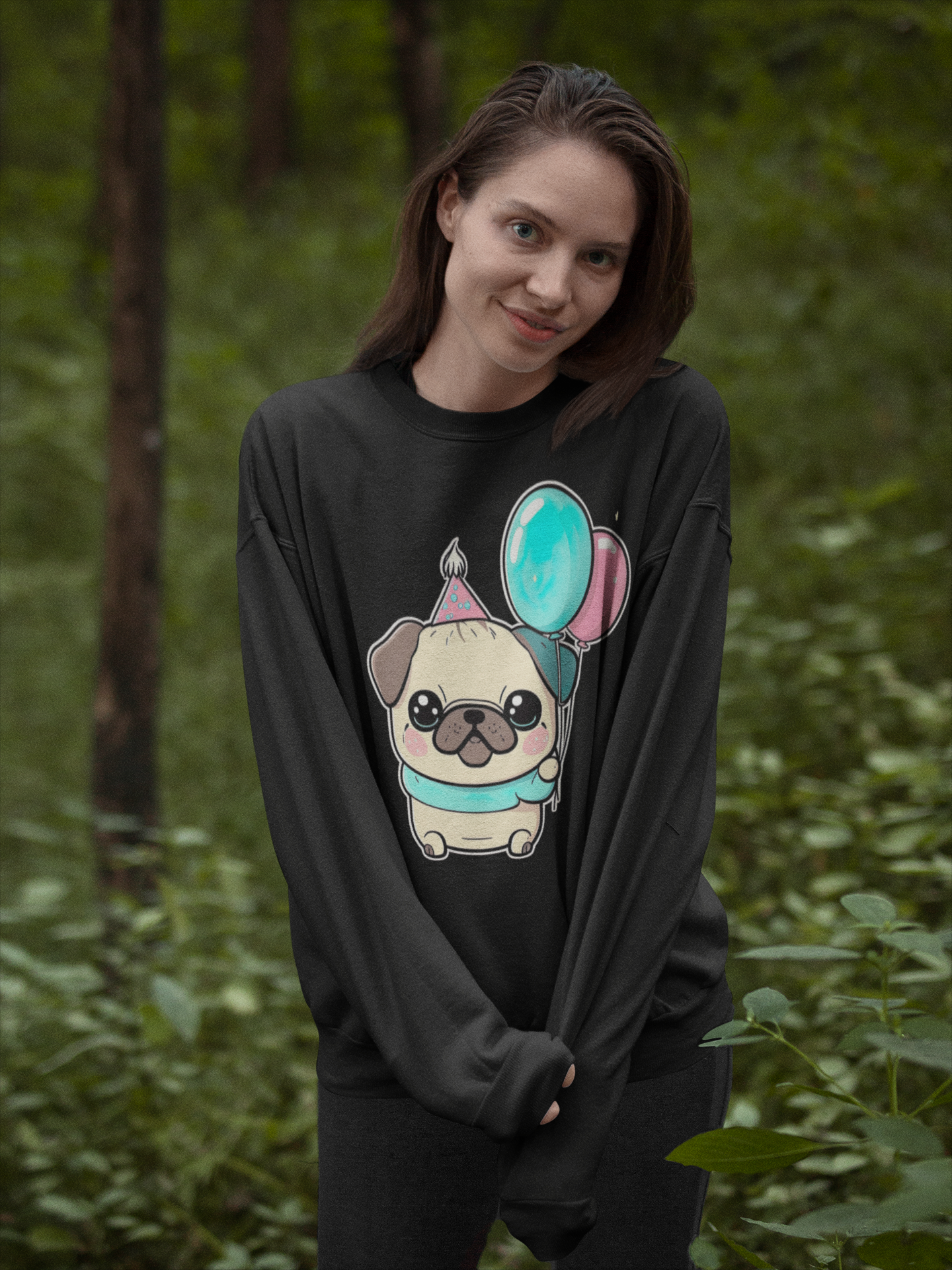 Kawaii Unisex Anime Sweatshirt - Tanpopo the Pug