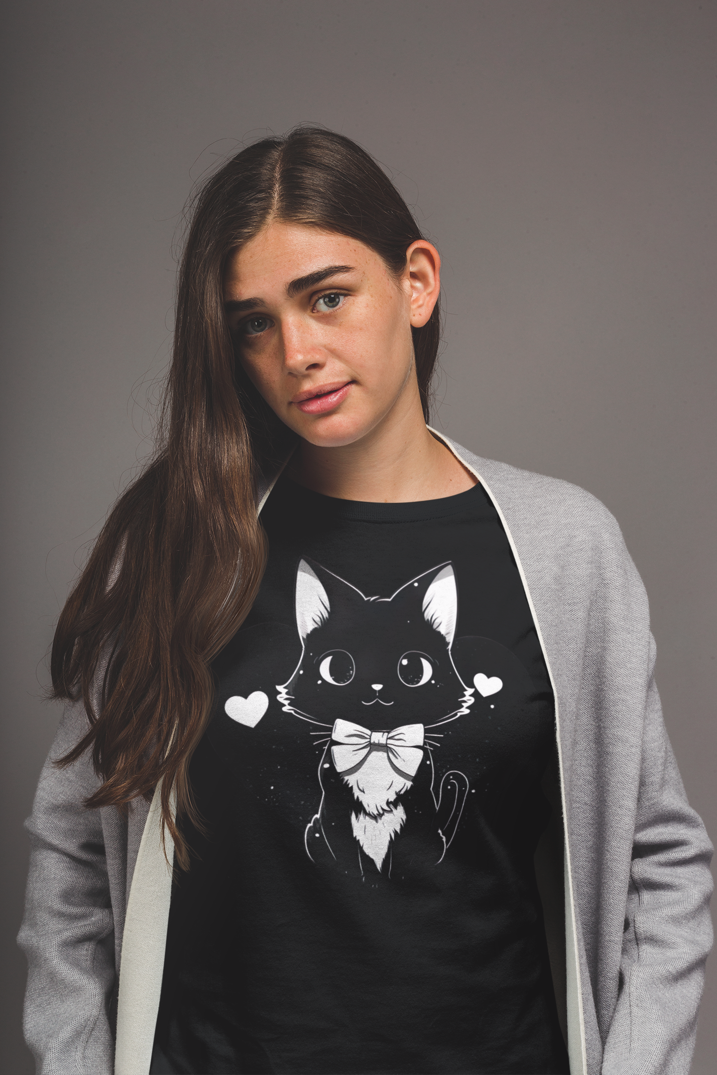 Kawaii Unisex Anime Sweatshirt - Mitsuki the Gentle Heart Cat