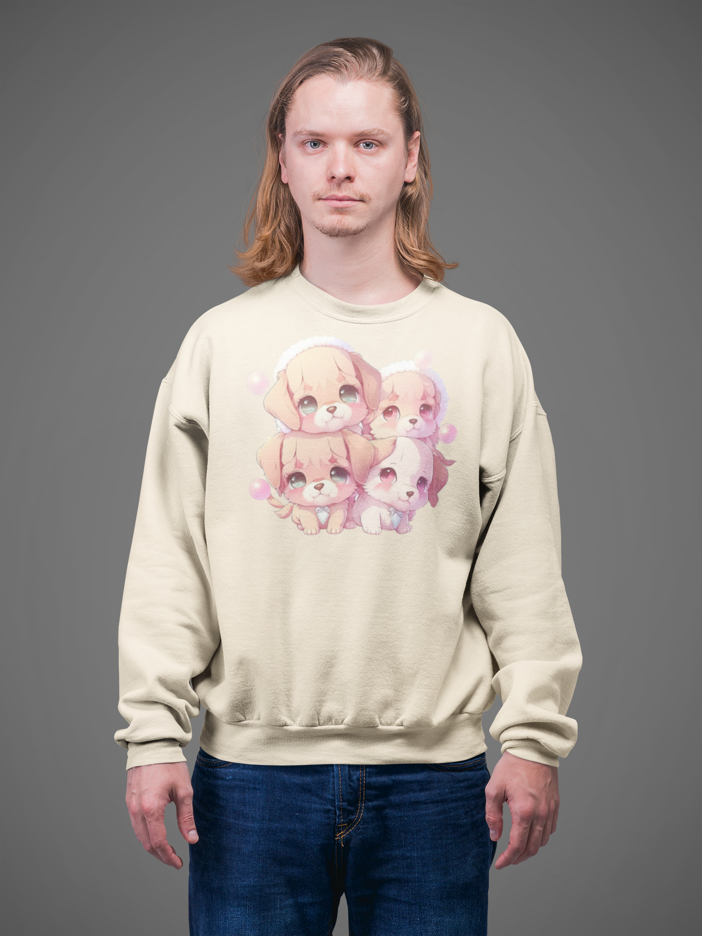 Kawaii Unisex Anime Sweatshirt - Best Wishes Puppies