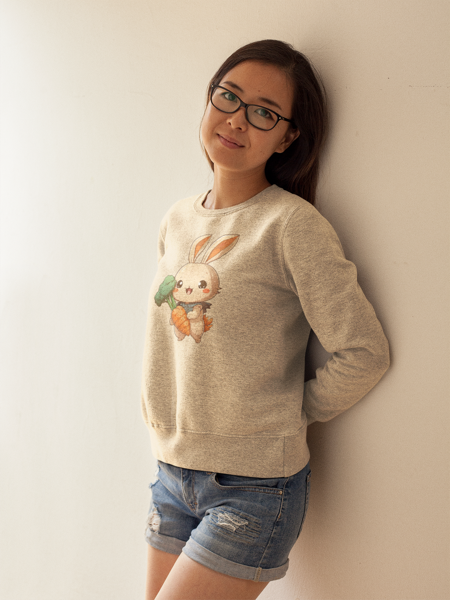 Kawaii Unisex Anime Sweatshirt - Hoppu the Cute Bunny