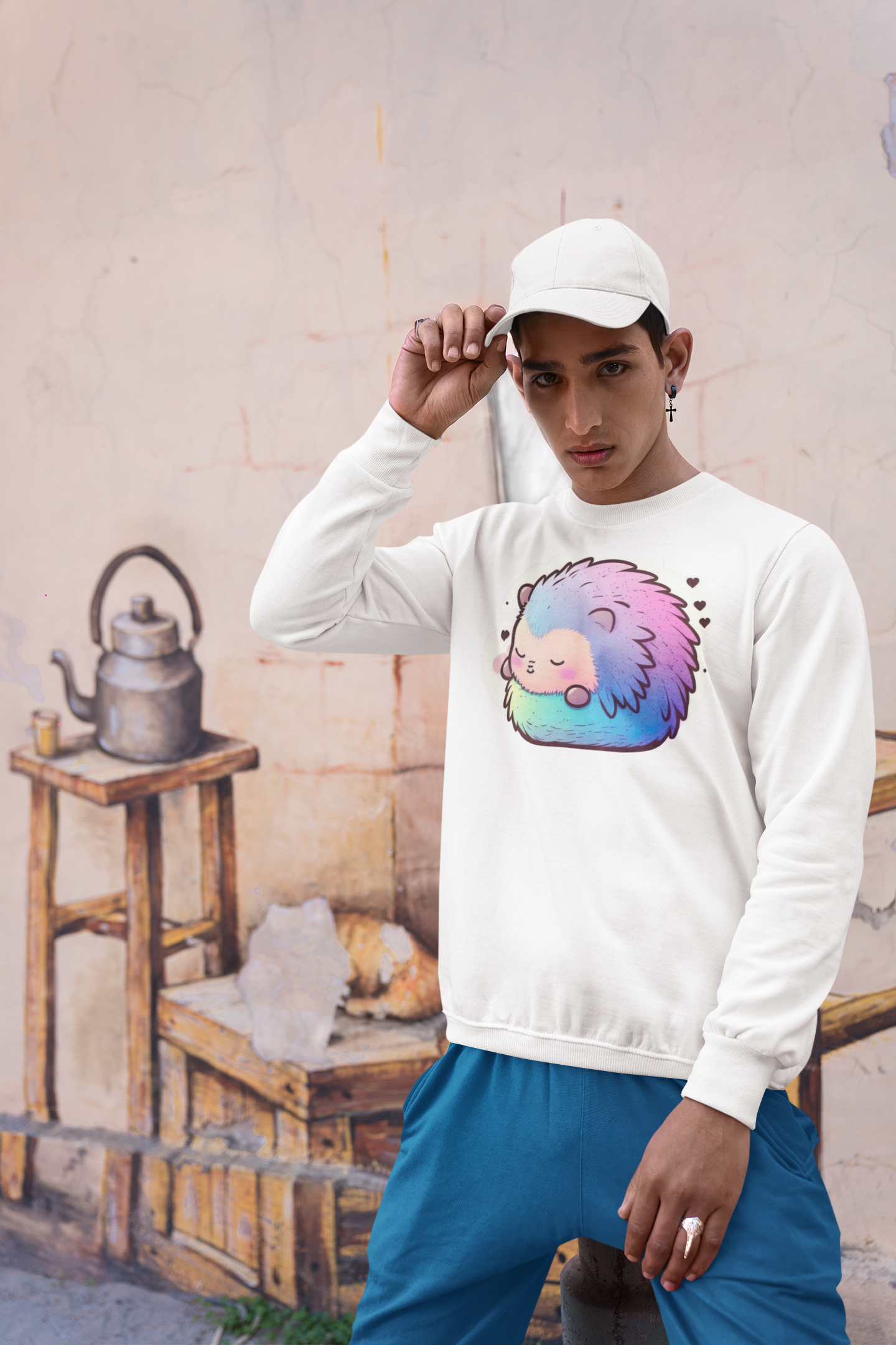 Kawaii Unisex Anime Sweatshirt - Oyasumi Harinezumi