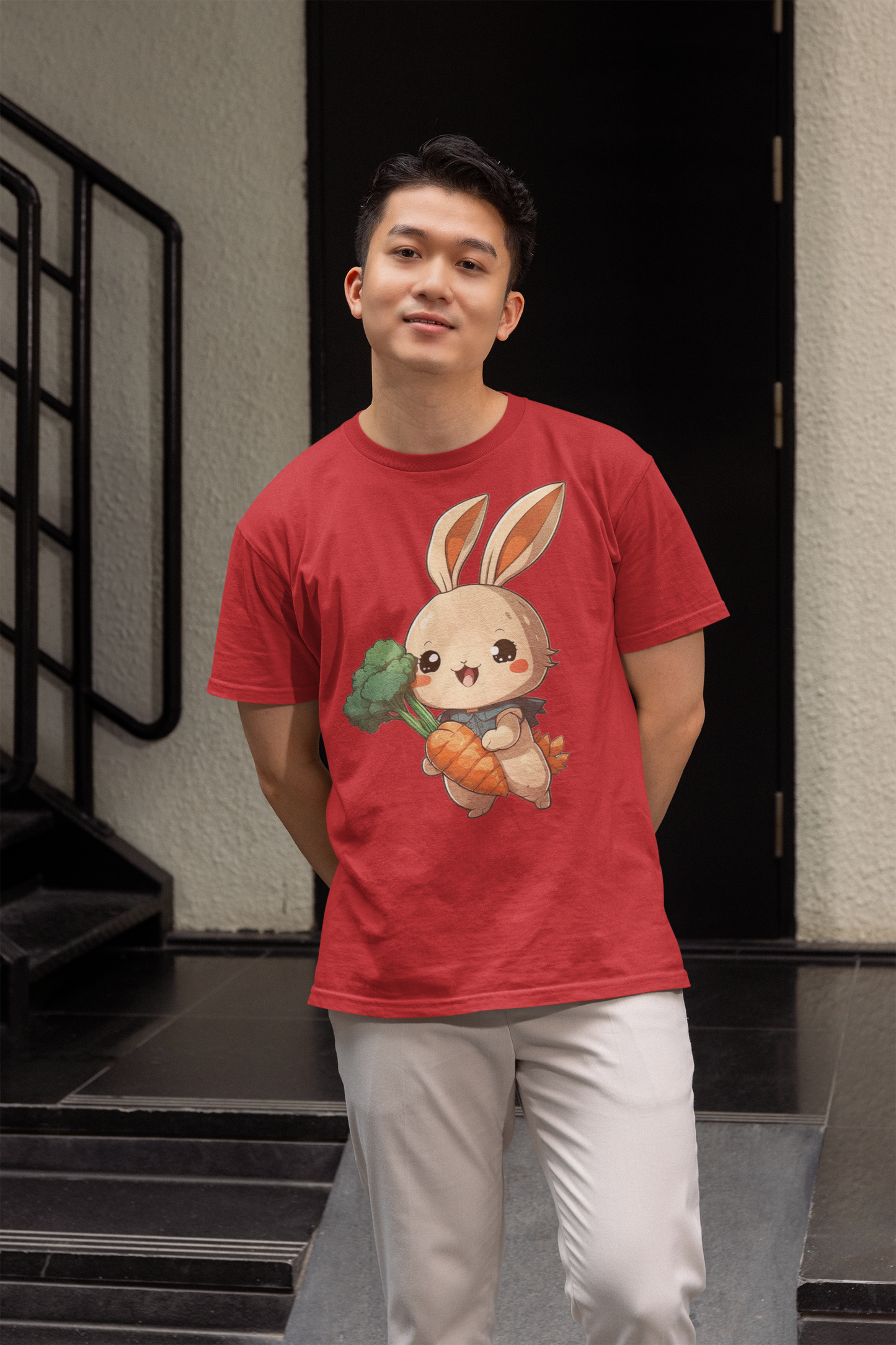 Kawaii Unisex Anime T-shirt - Hoppu the Cute Bunny