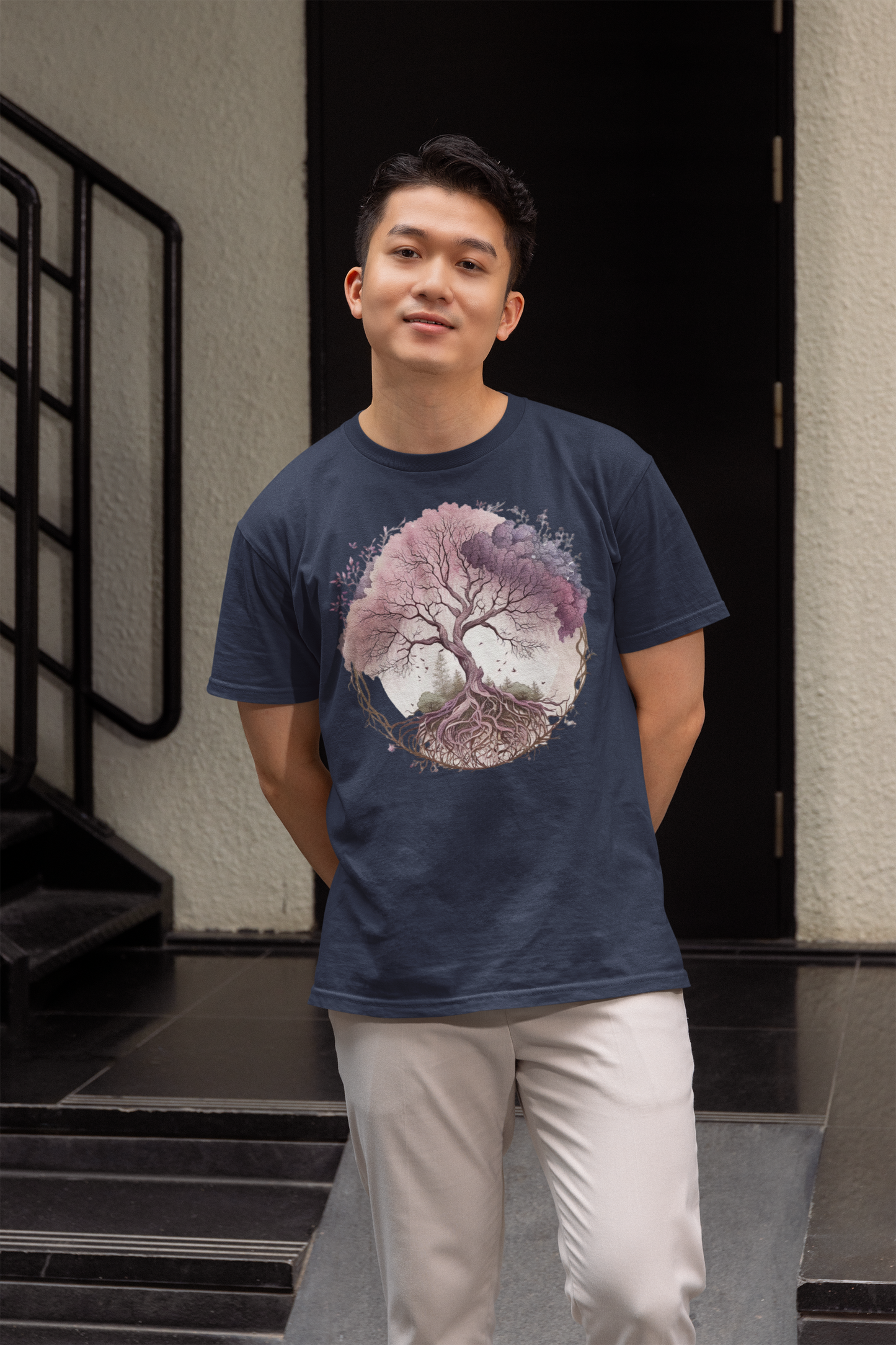 Kawaii Unisex Anime T-shirt - Pink Tree