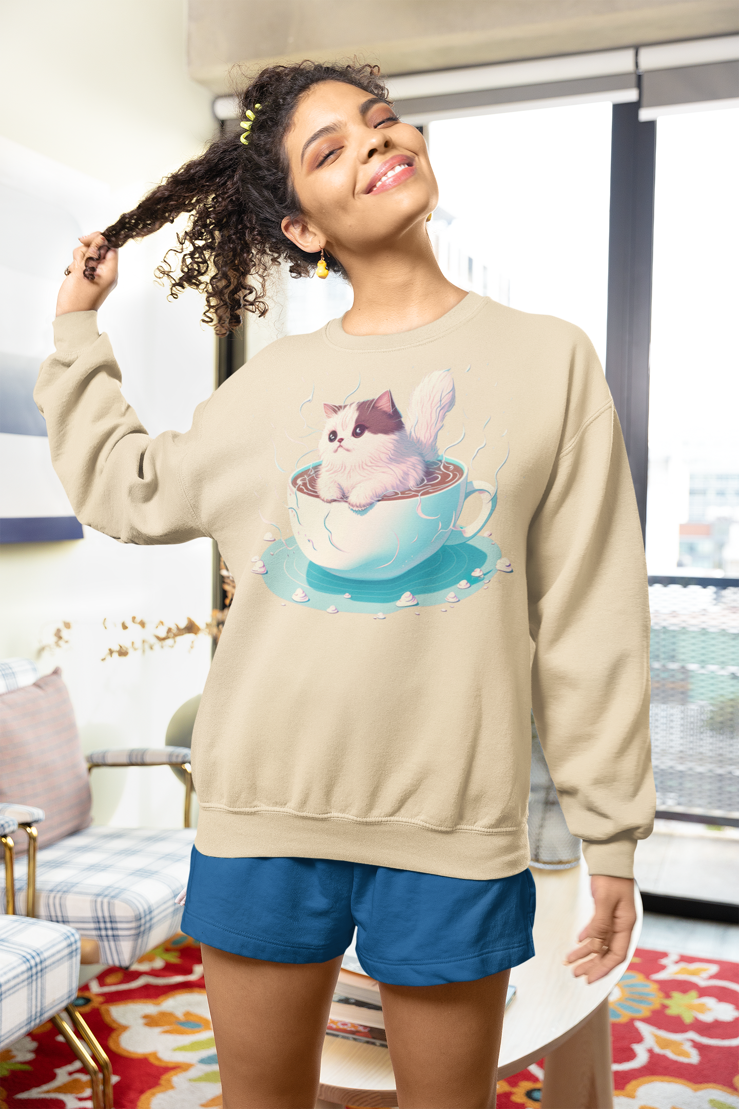 Kawaii Unisex Anime Sweatshirt - Yumemiru Neko