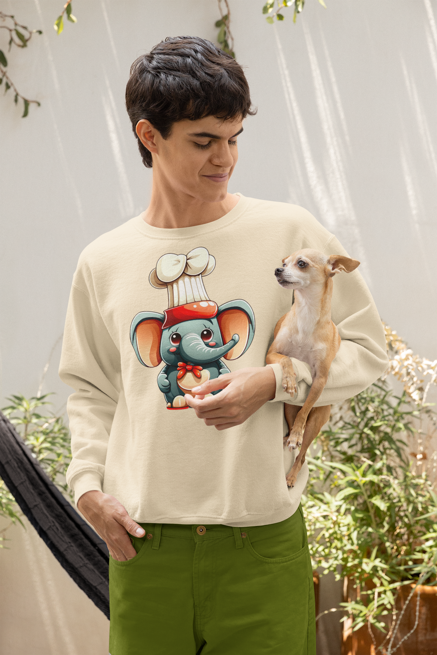 Kawaii Unisex Anime Sweatshirt - Elliot the Baby Elephant Chef