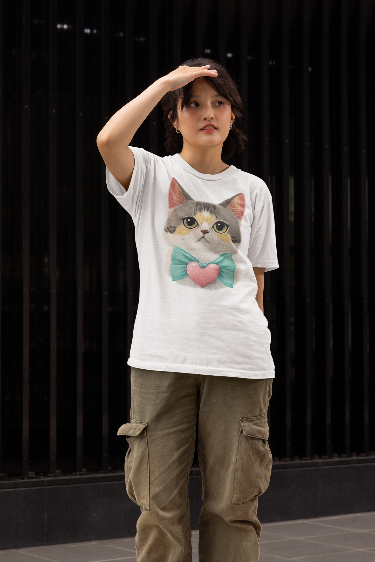 Kawaii Unisex Anime T-shirt - Oliver the Loving Cat