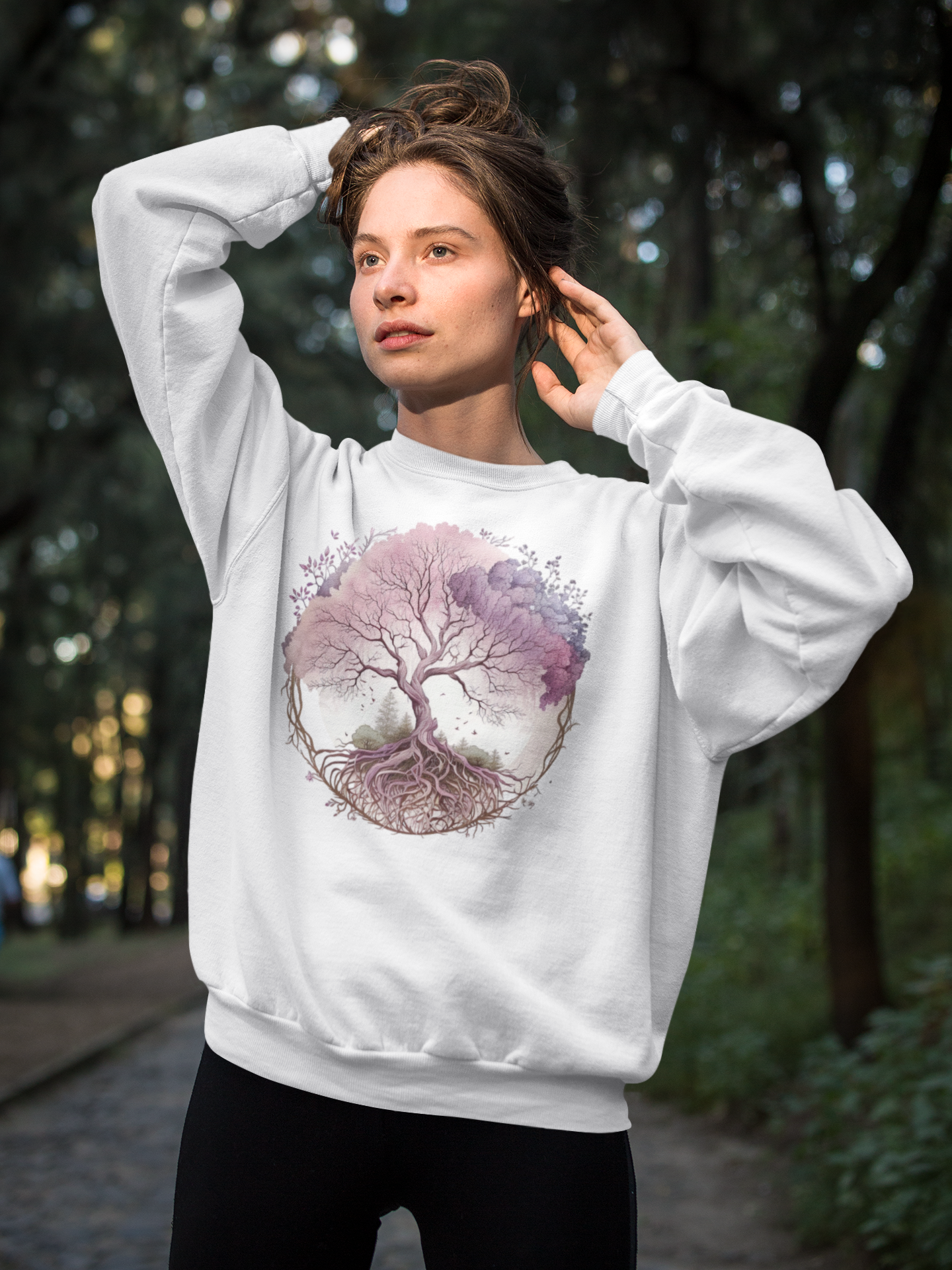 Kawaii Unisex Anime Sweatshirt - Pink tree