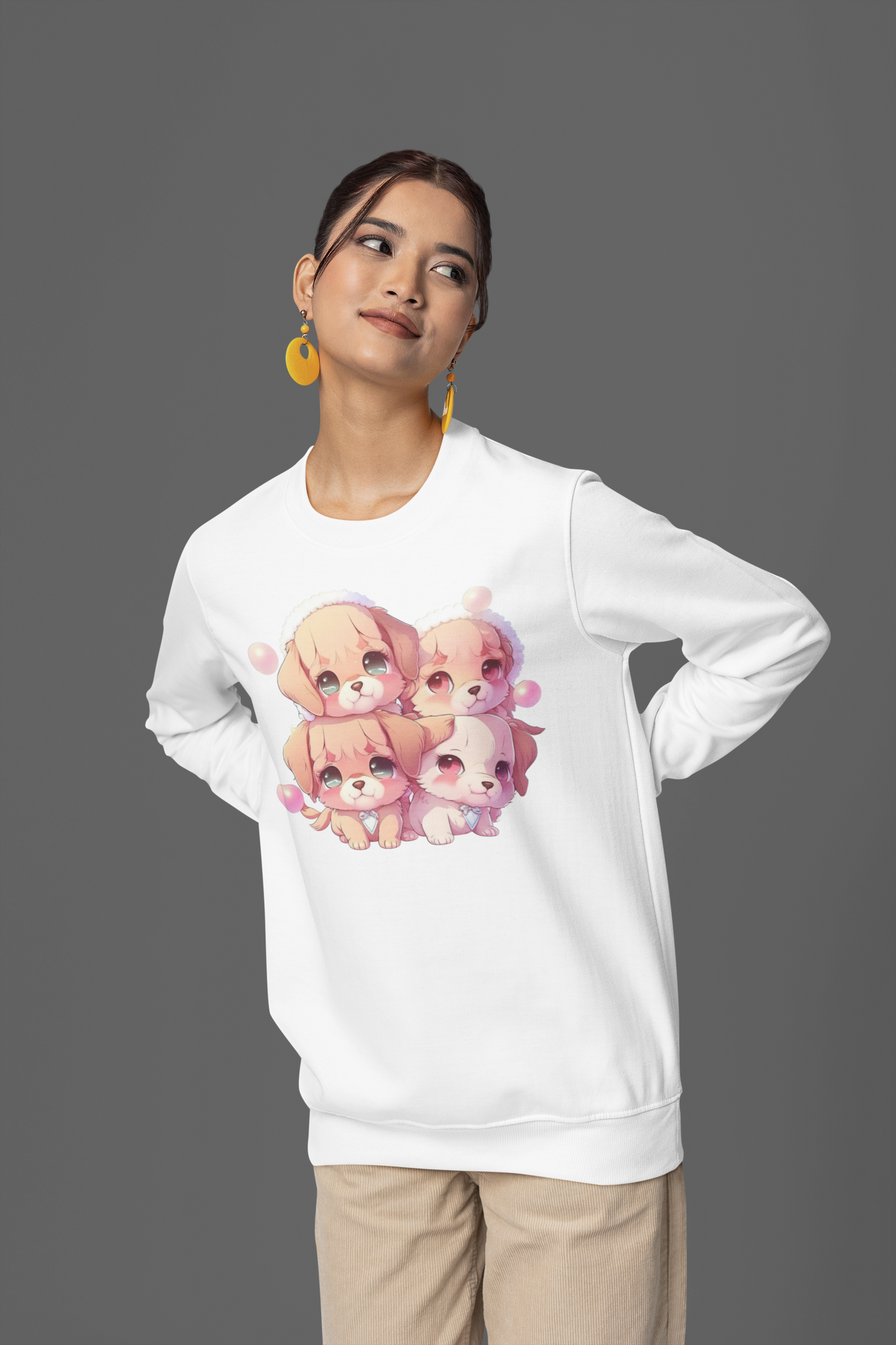 Kawaii Unisex Anime Sweatshirt - Best Wishes Puppies