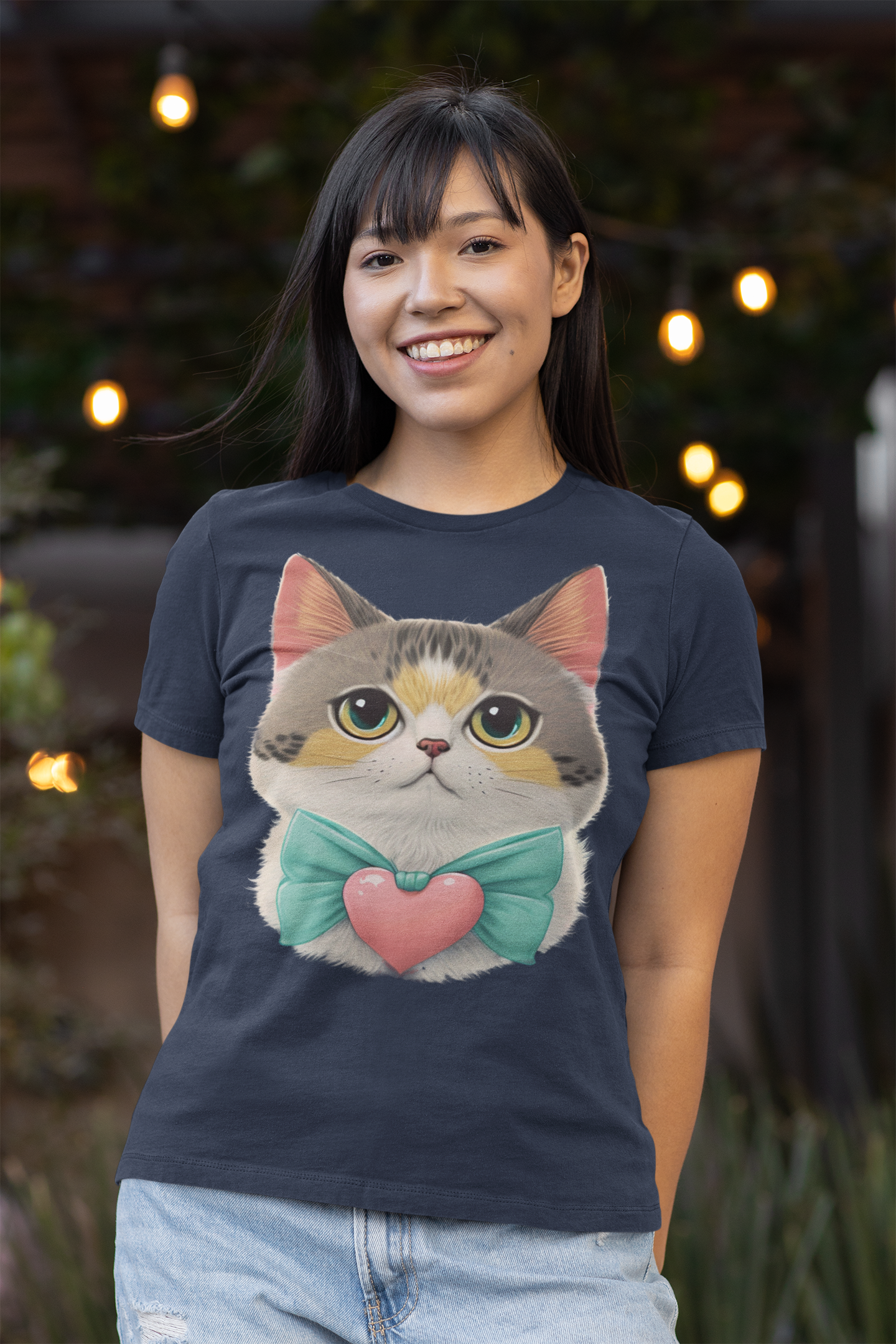 Kawaii Unisex Anime T-shirt - Oliver the Loving Cat