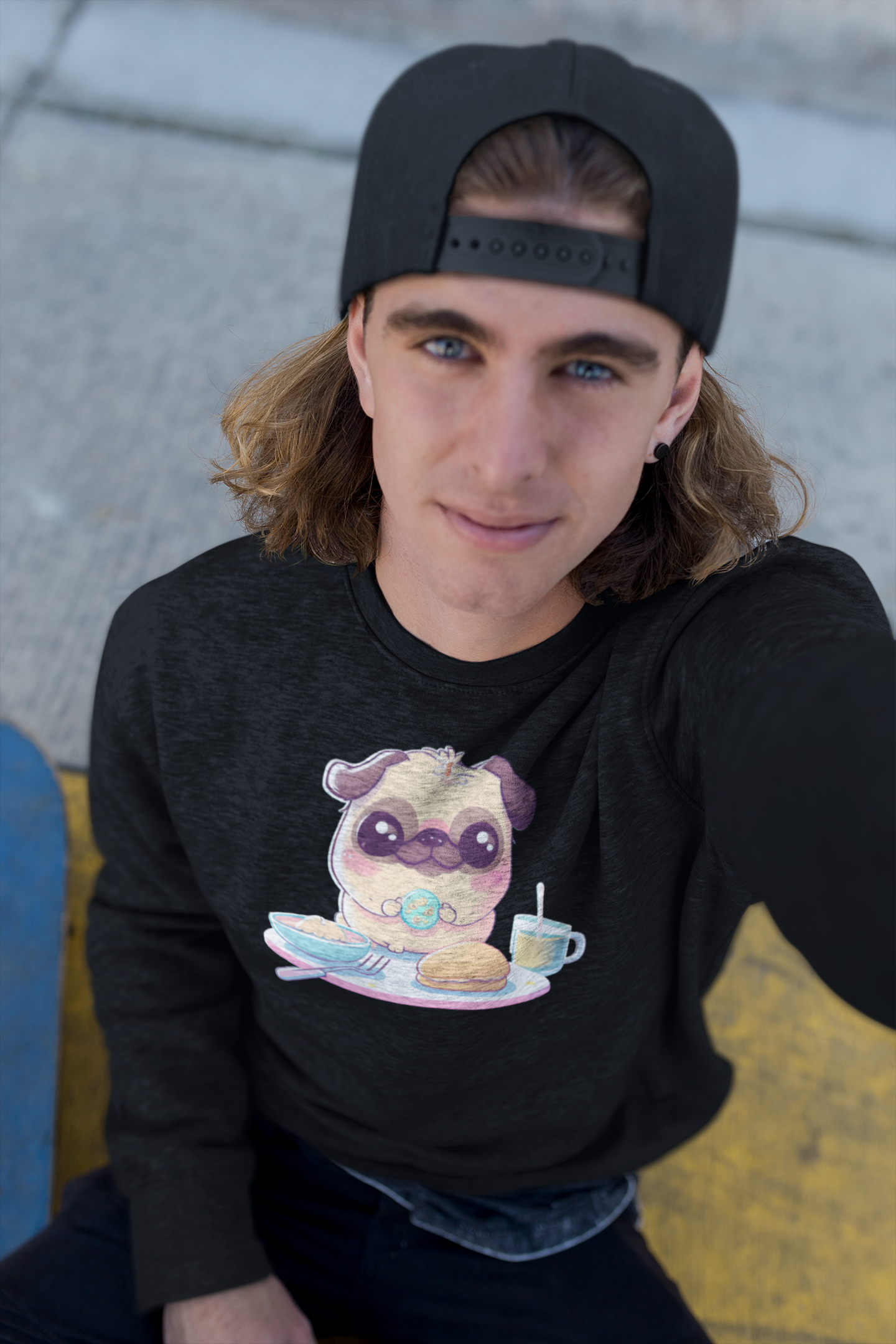 Kawaii Unisex Anime Sweatshirt - Mochi The Pug