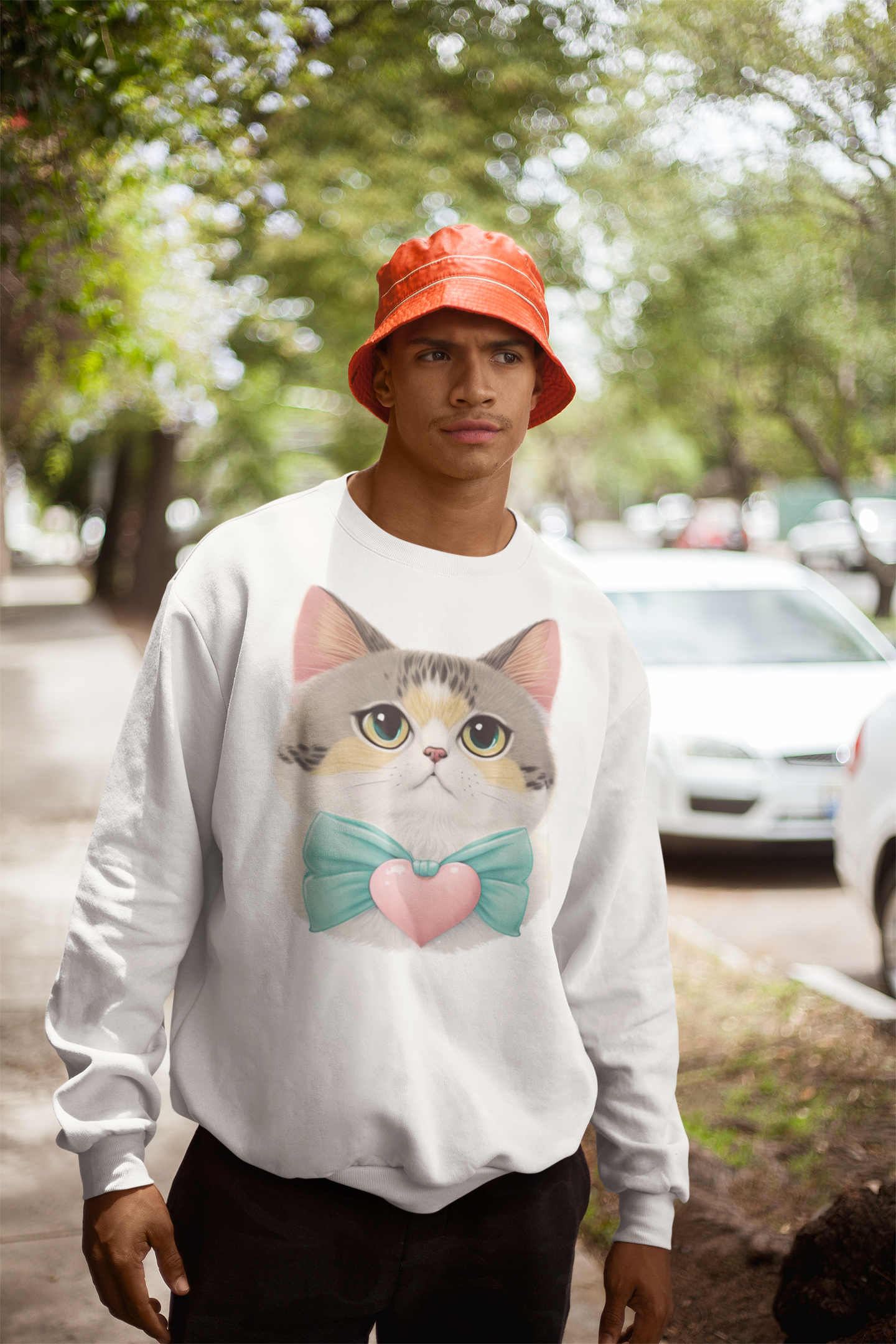 Kawaii Unisex Anime Sweatshirt - Oliver the Loving Cat