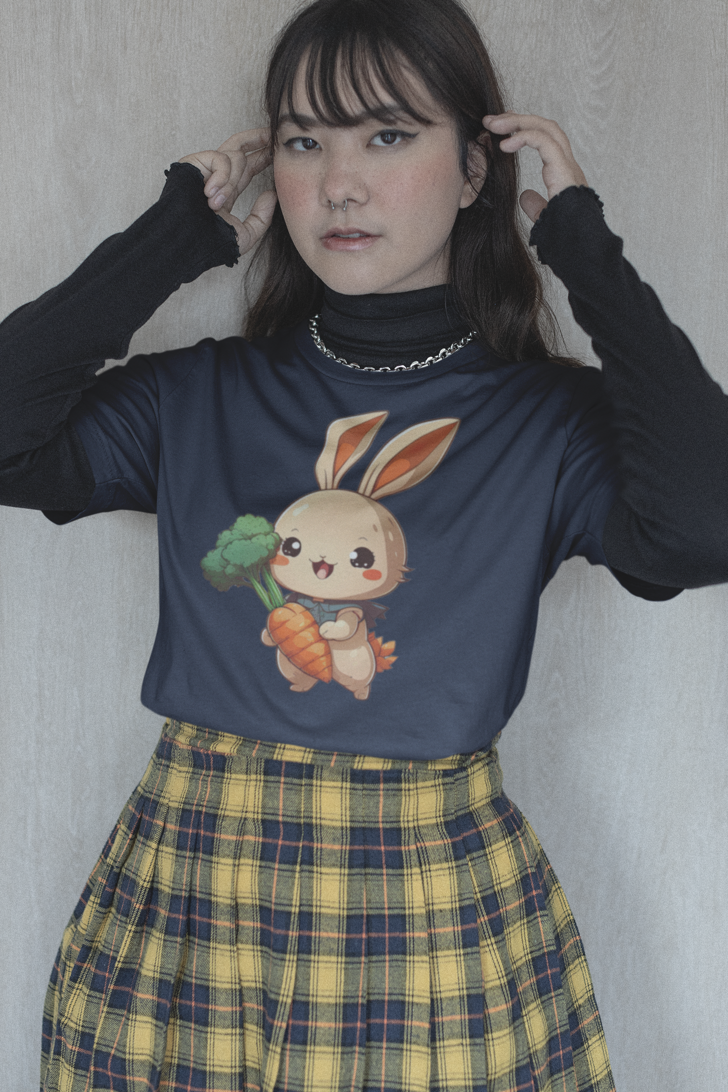 Kawaii Unisex Anime T-shirt - Hoppu the Cute Bunny