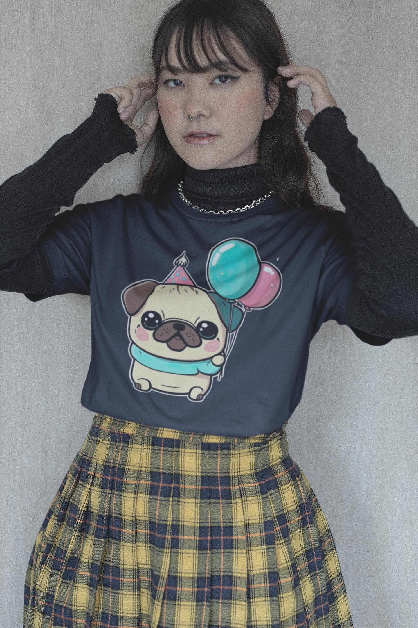 Kawaii Unisex Anime T-shirt - Tanpopo the Pug