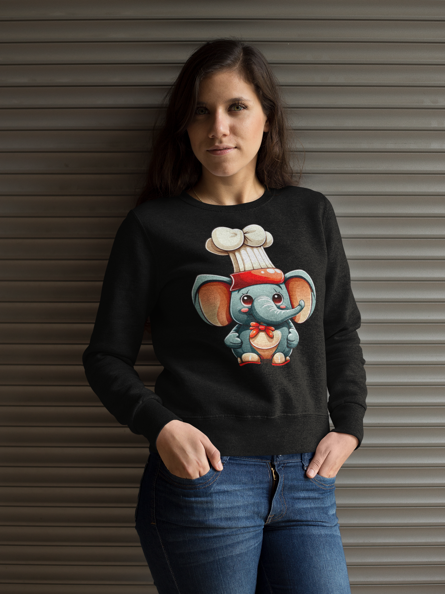 Kawaii Unisex Anime Sweatshirt - Elliot the Baby Elephant Chef