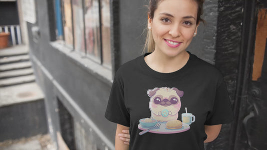 Kawaii Unisex Anime T-shirt - Mochi The Pug