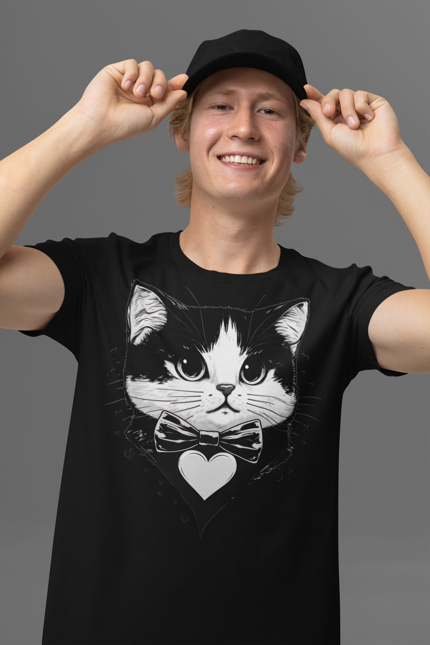 Kawaii Unisex Anime T-shirt - Purrington the Gentleman Cat