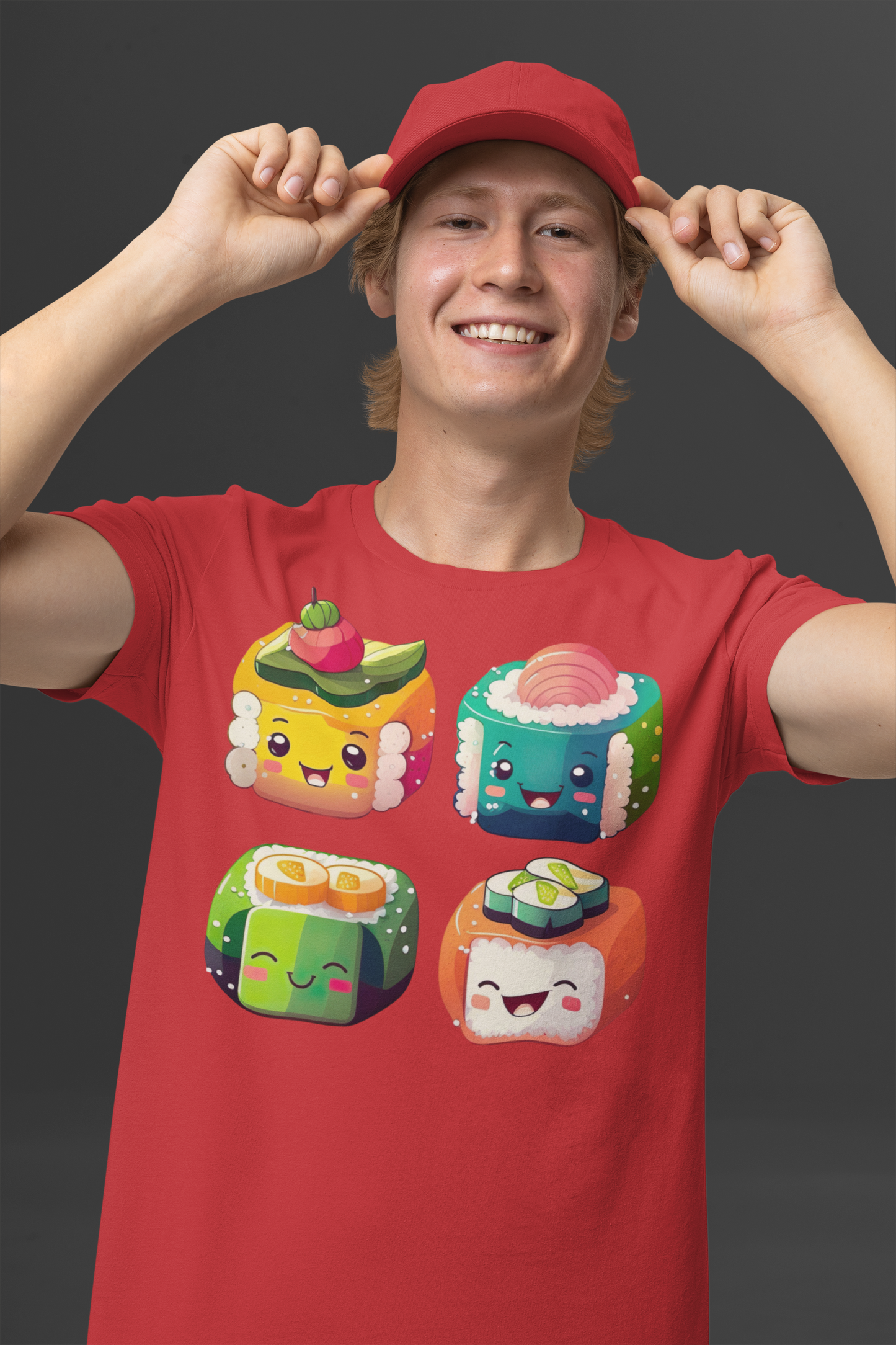 Kawaii Unisex Anime T-shirt - Sushi Time!