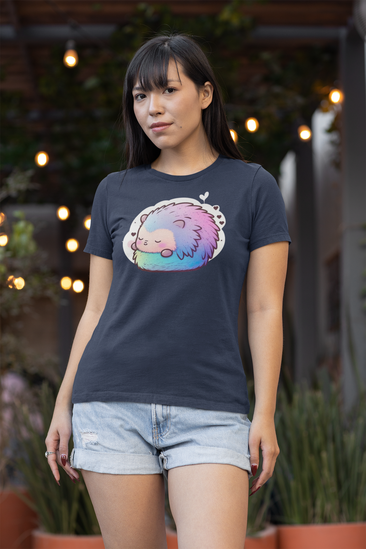 Kawaii Unisex Anime T-shirt - Oyasumi Harinezumi