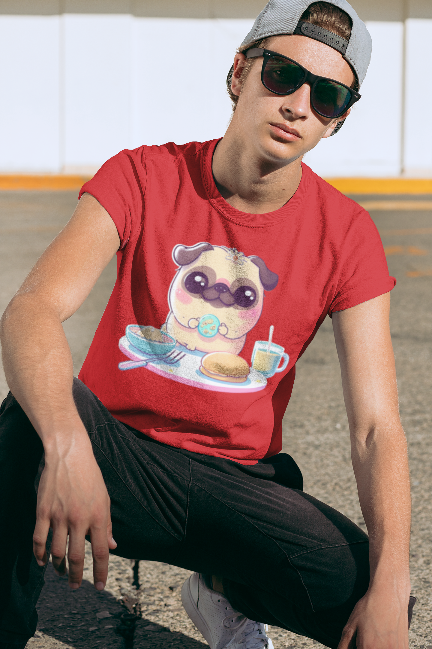 Kawaii Unisex Anime T-shirt - Mochi The Pug