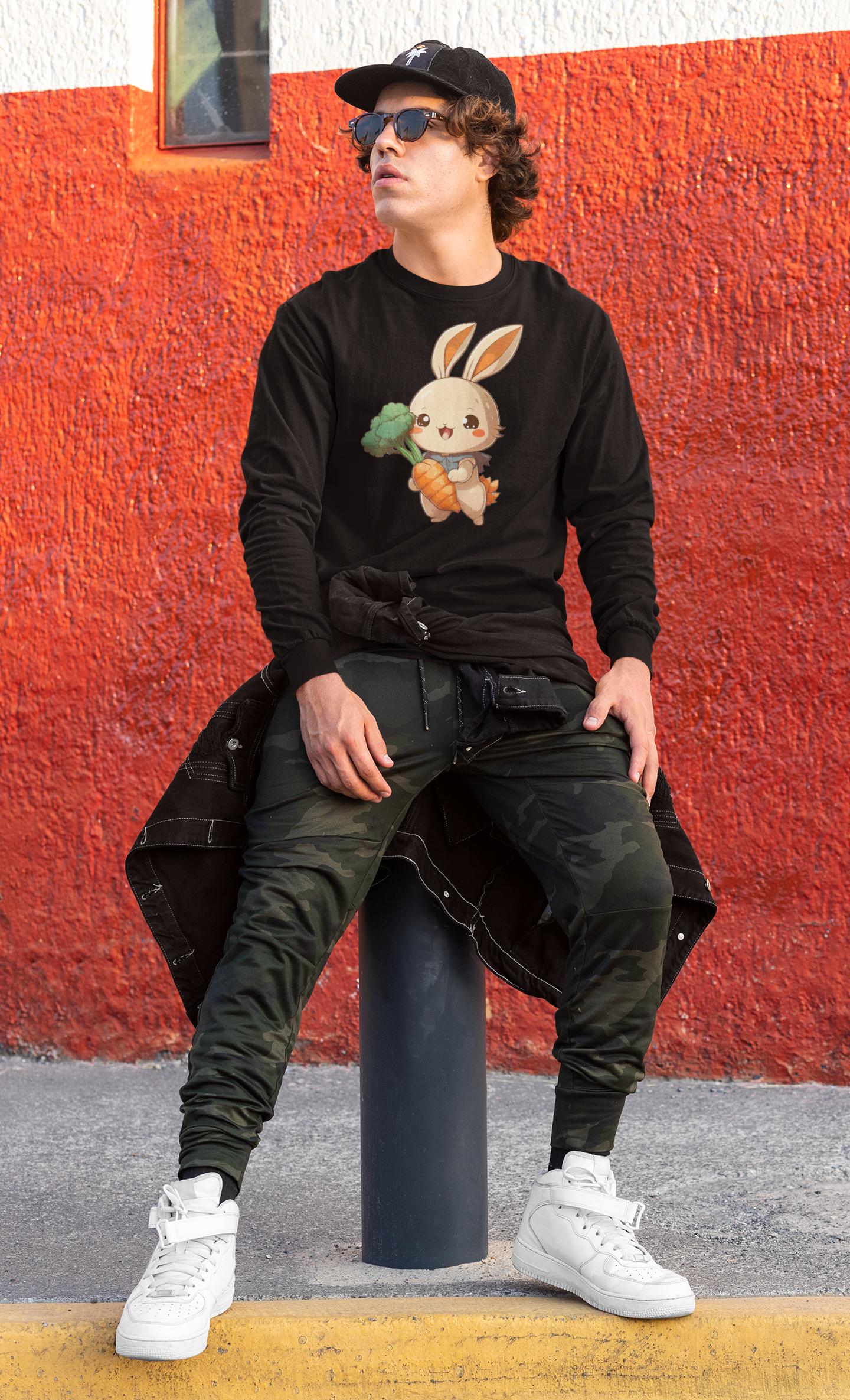 Kawaii Unisex Anime Sweatshirt - Hoppu the Cute Bunny