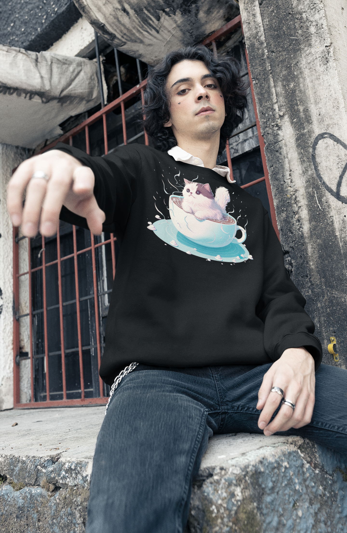 Kawaii Unisex Anime Sweatshirt - Yumemiru Neko