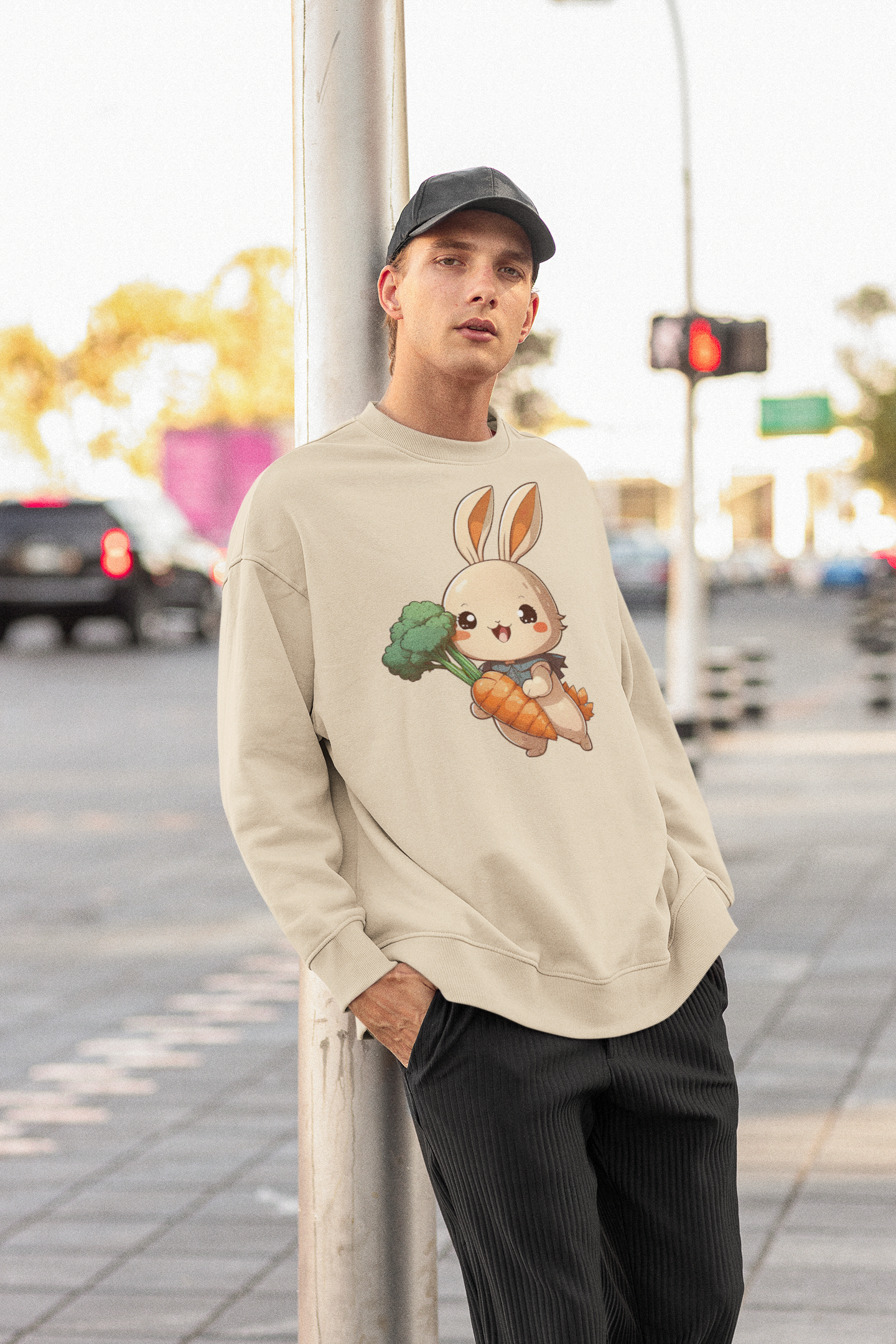 Kawaii Unisex Anime Sweatshirt - Hoppu the Cute Bunny