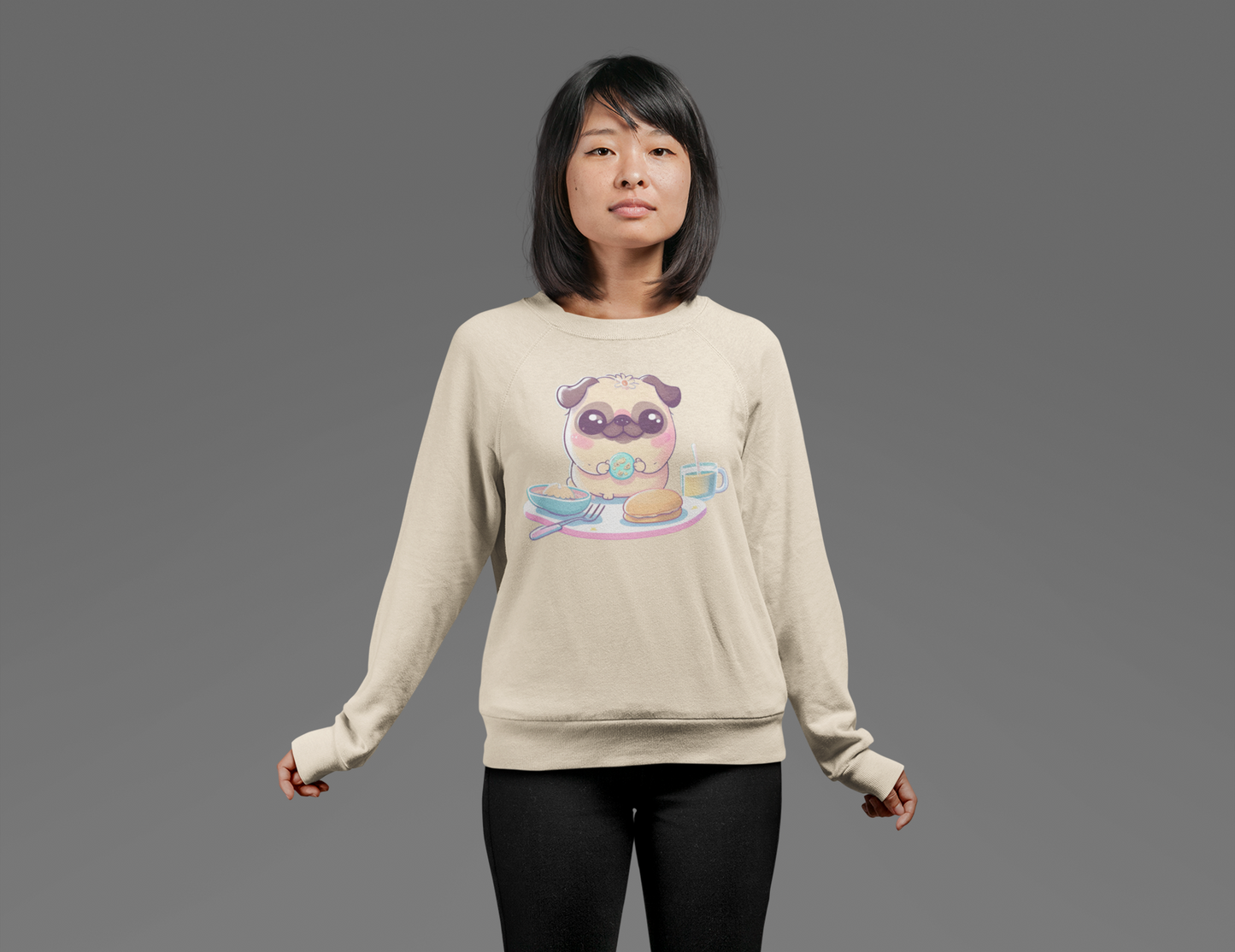 Kawaii Unisex Anime Sweatshirt - Mochi The Pug