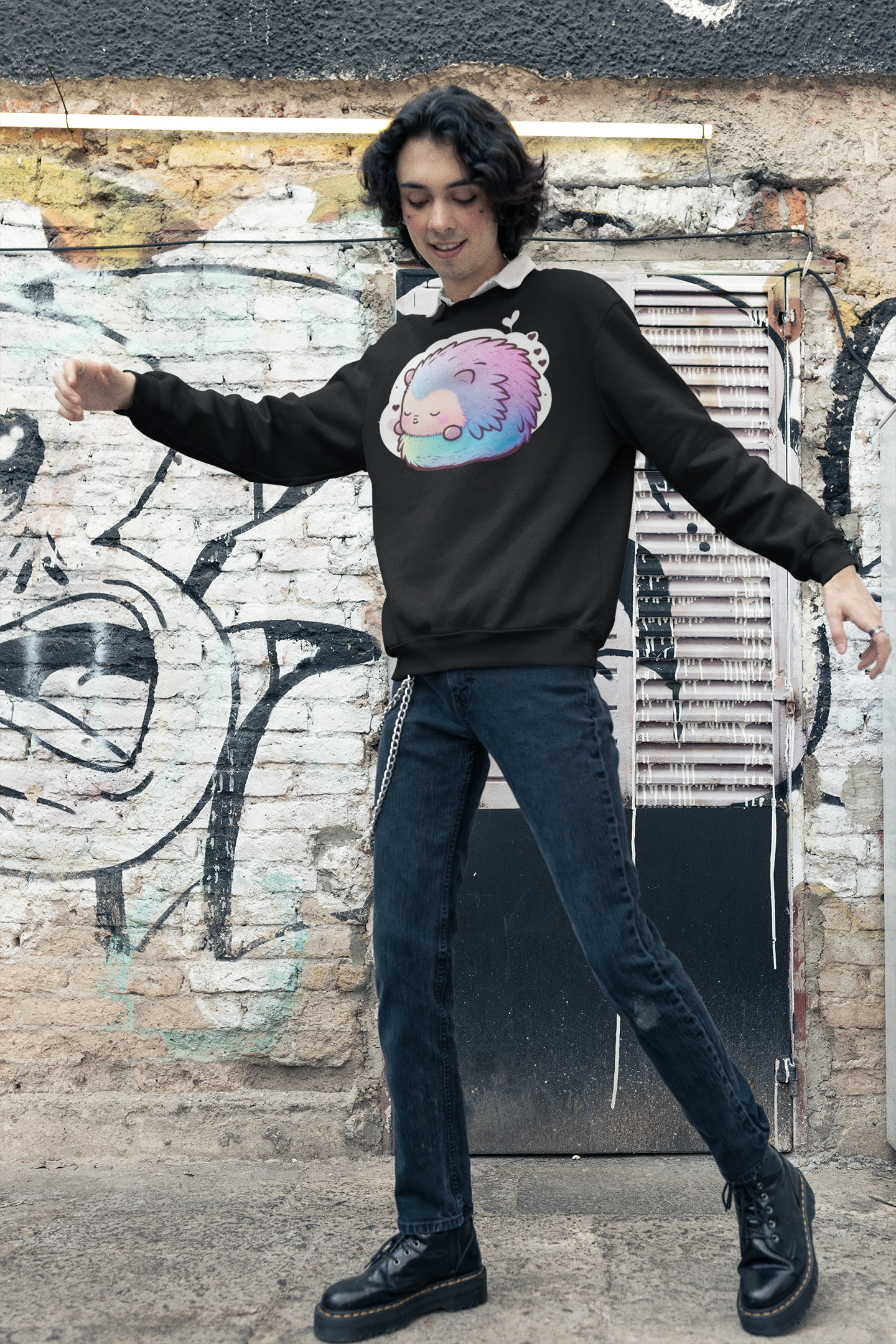 Kawaii Unisex Anime Sweatshirt - Oyasumi Harinezumi