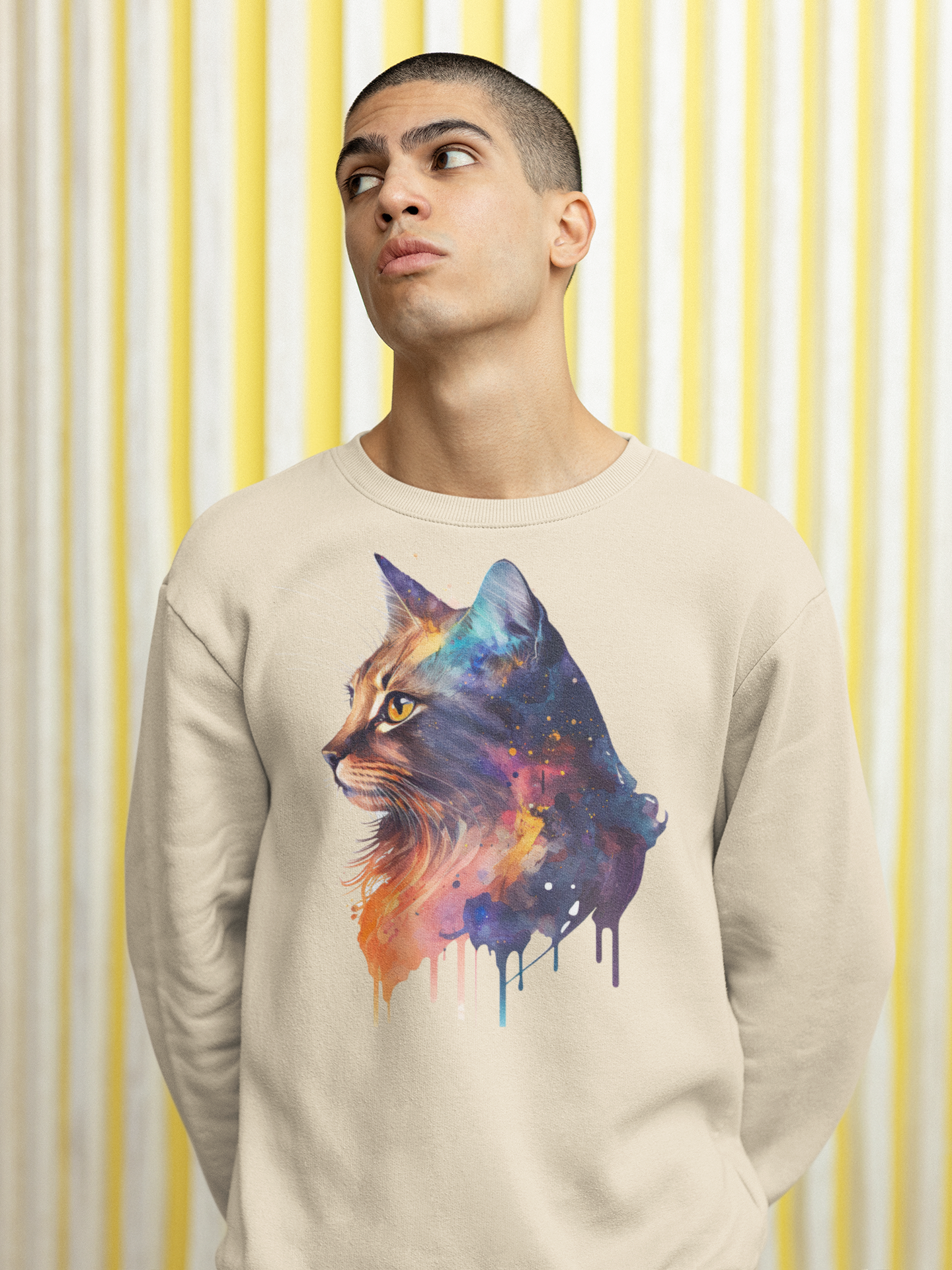 Kawaii Unisex Anime Sweatshirt - Colorful Cat