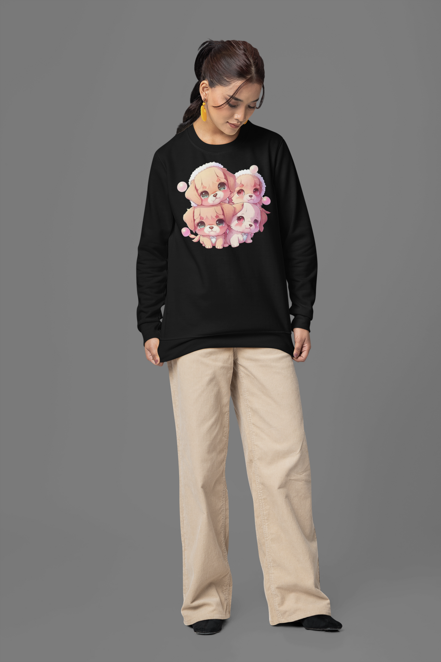 Kawaii Unisex Anime Sweatshirt - Best Wishes Puppies