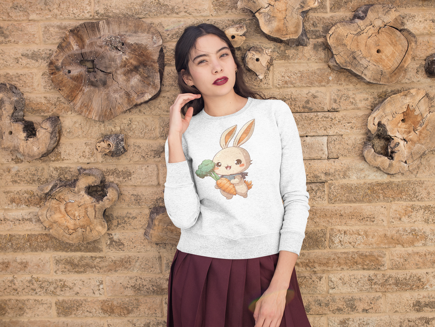 Kawaii Unisex Anime Sweatshirt - Hoppu the Cute Bunny