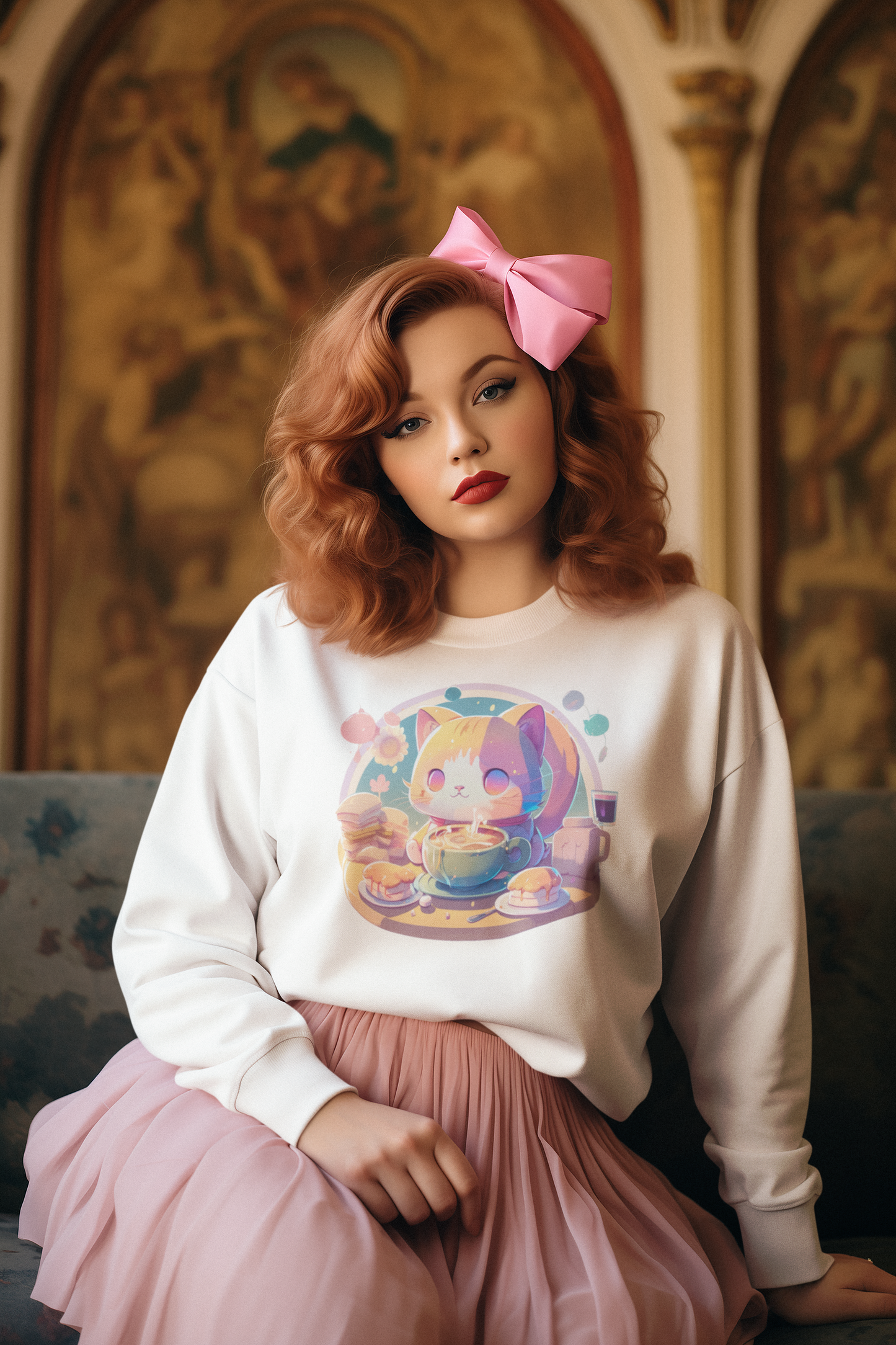 Kawaii Unisex Anime Sweatshirt - Morning Nyan