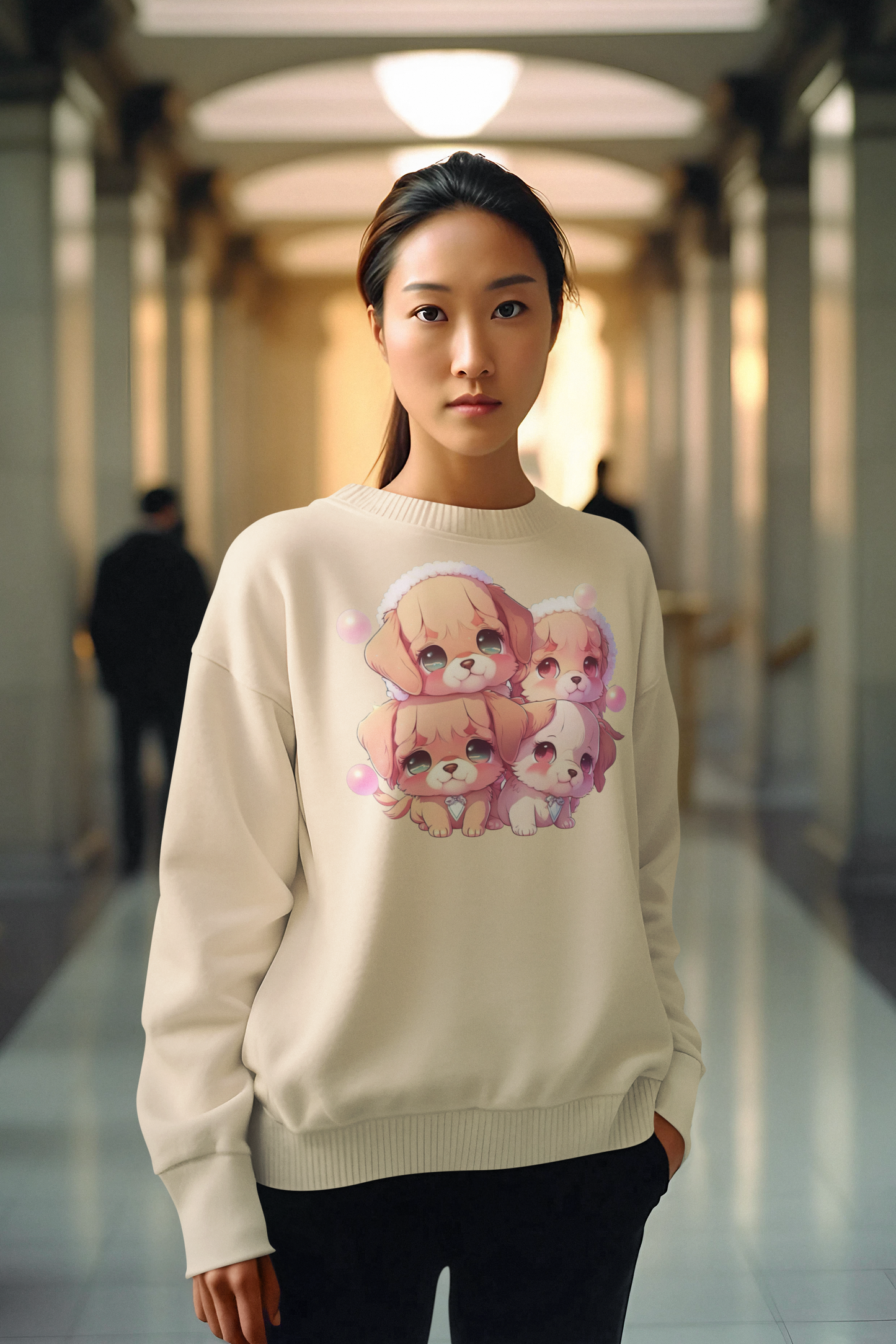 Kawaii Unisex Anime Sweatshirt - Best Wishes Puppies