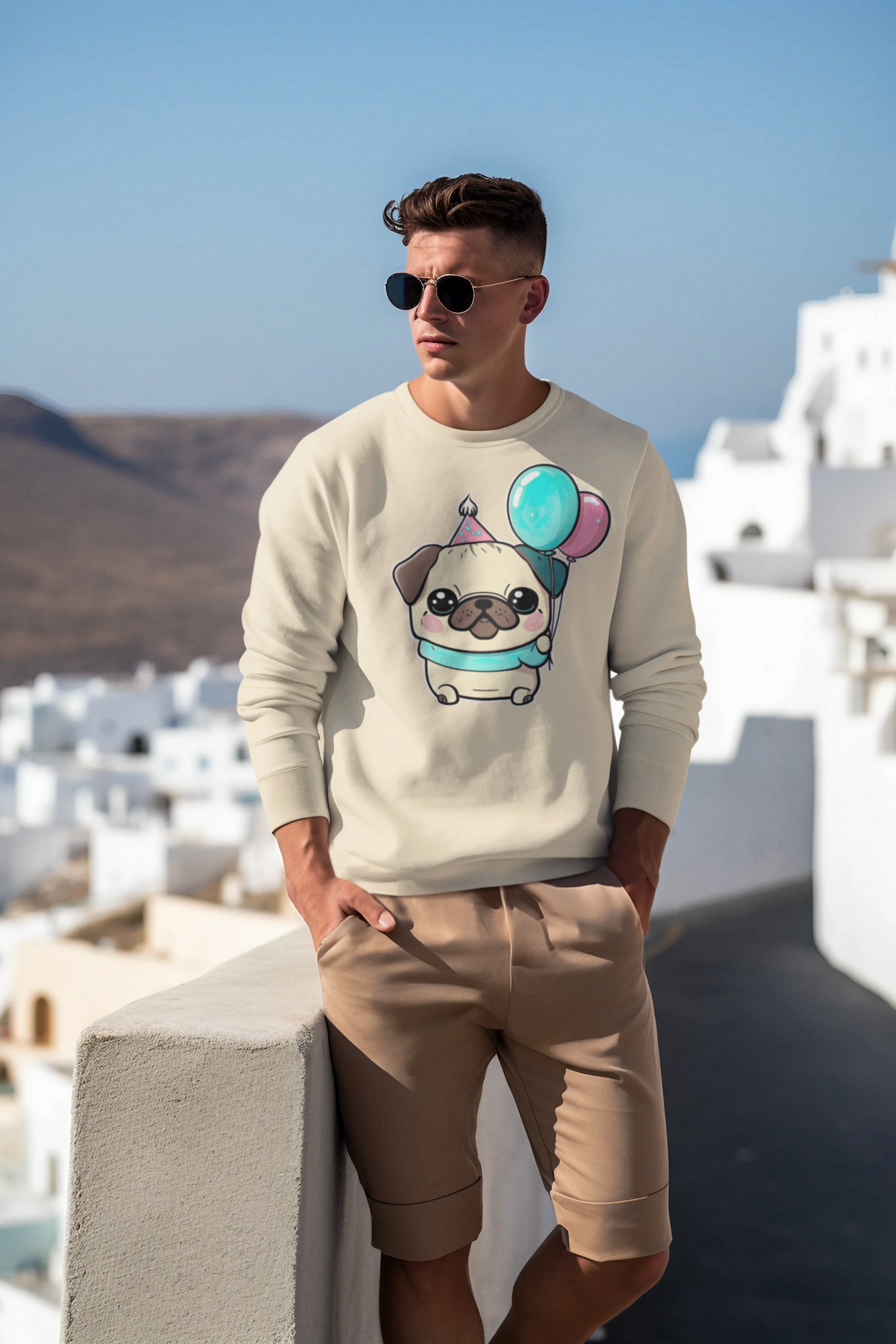 Kawaii Unisex Anime Sweatshirt - Tanpopo the Pug