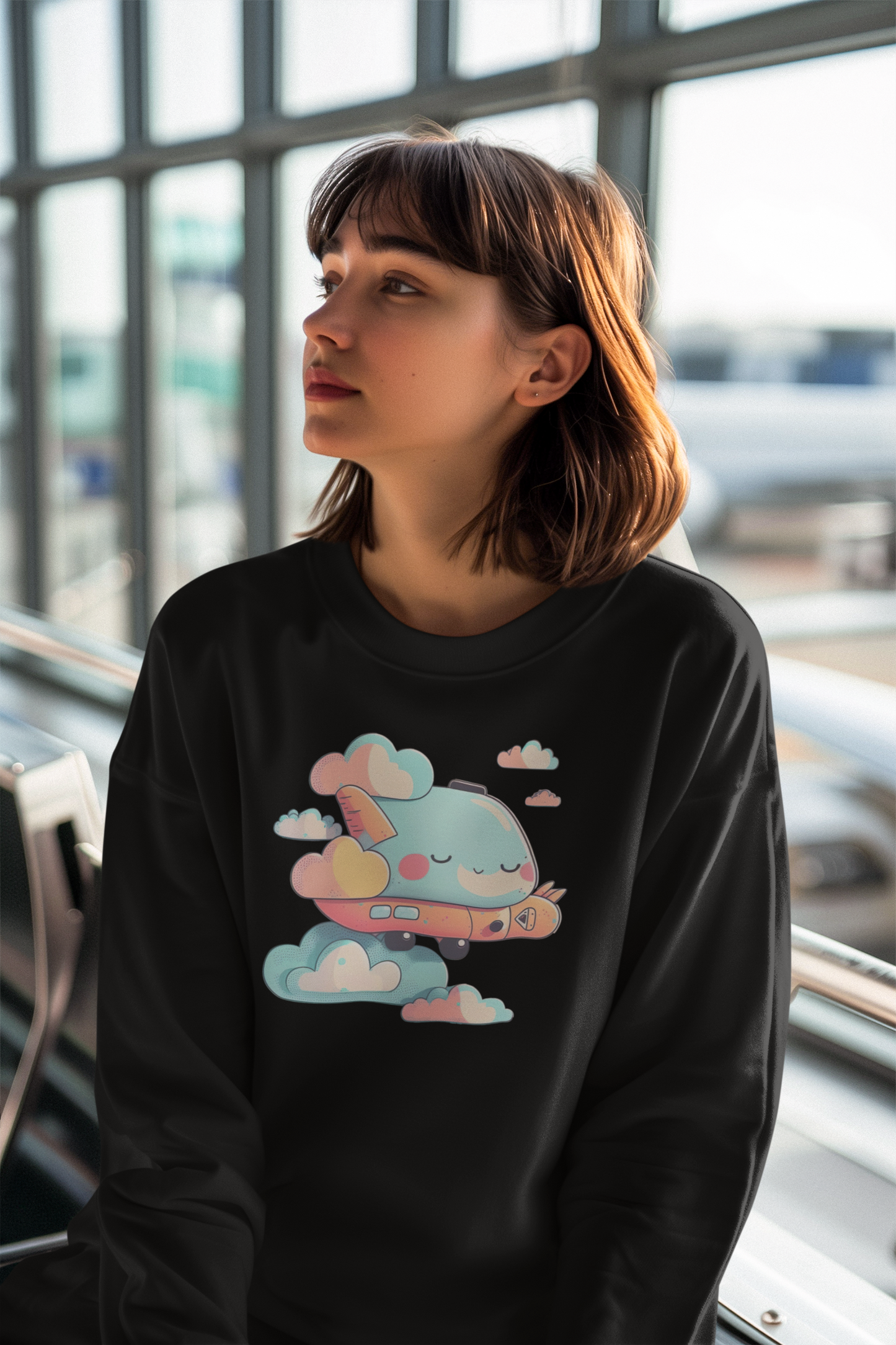 Kawaii Unisex Anime Sweatshirt - Sora-kun the Dreamy Sky Wanderer