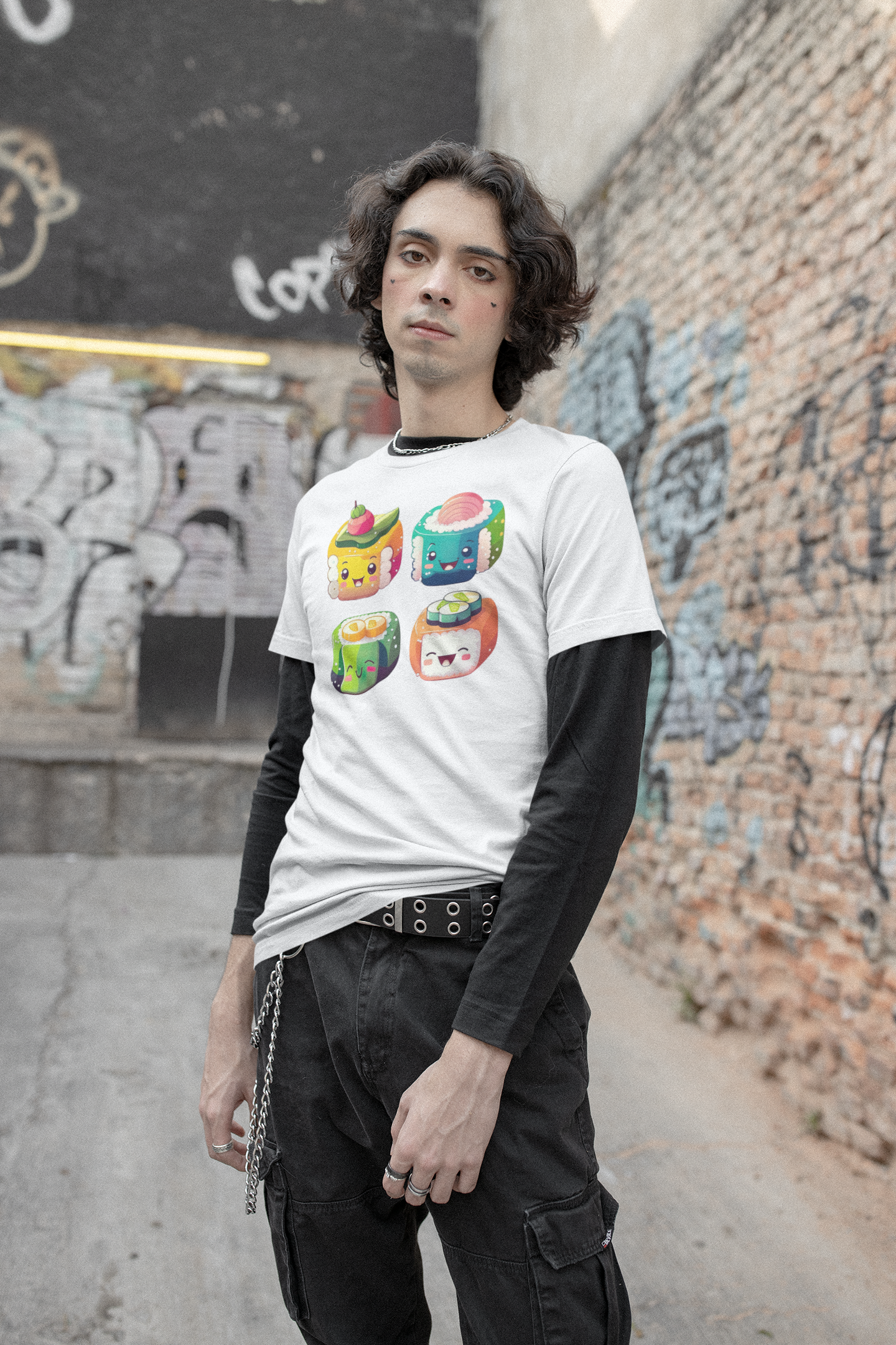 Kawaii Unisex Anime T-shirt - Sushi Time!