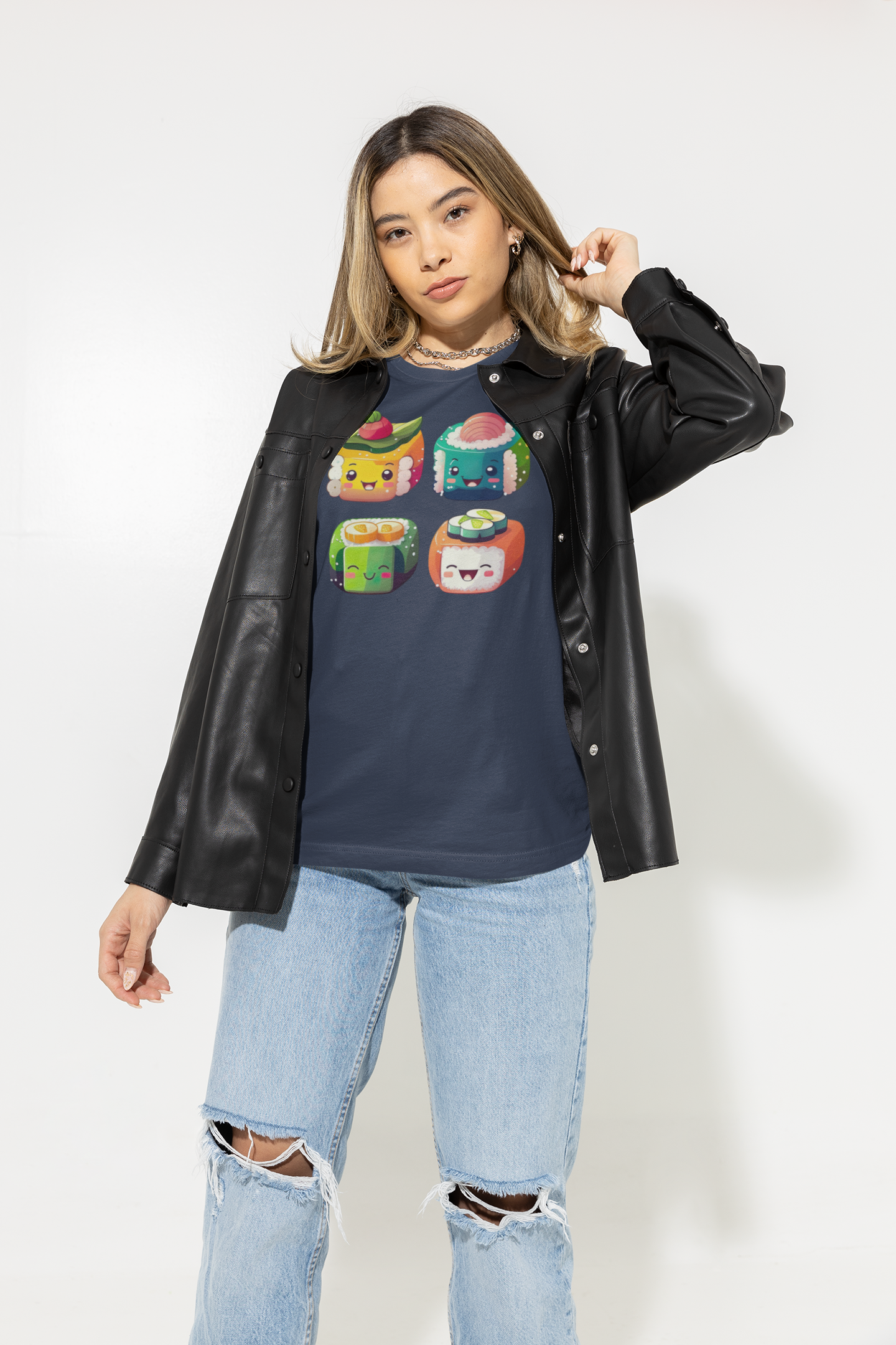 Kawaii Unisex Anime T-shirt - Sushi Time!