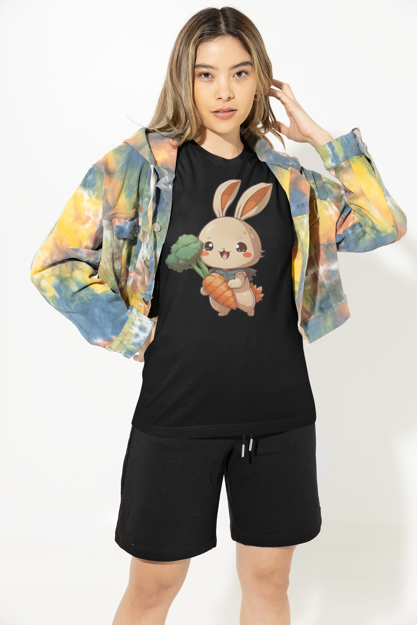 Kawaii Unisex Anime T-shirt - Hoppu the Cute Bunny