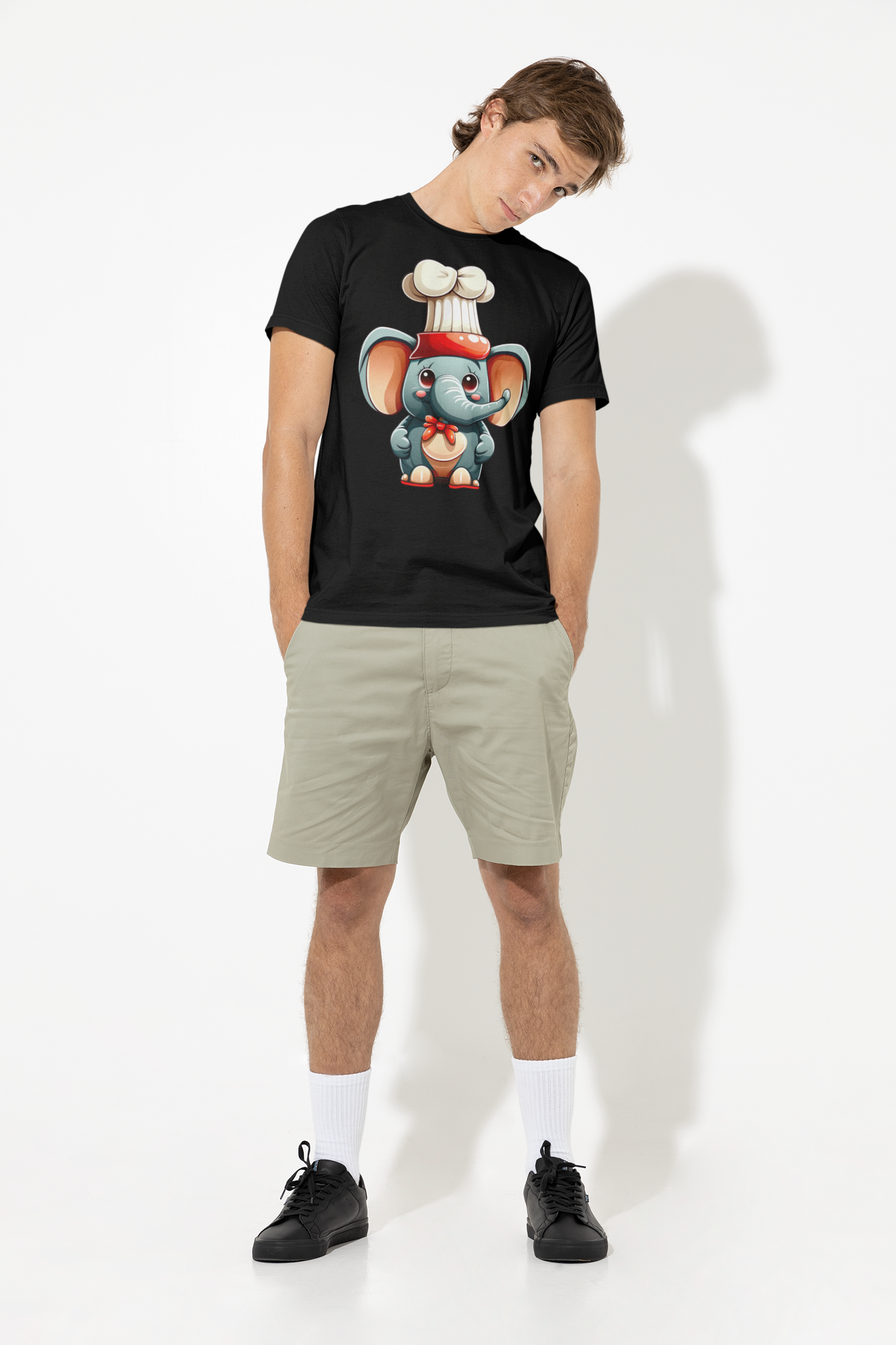 Kawaii Unisex Anime T-shirt - Elliot the Baby Elephant Chef