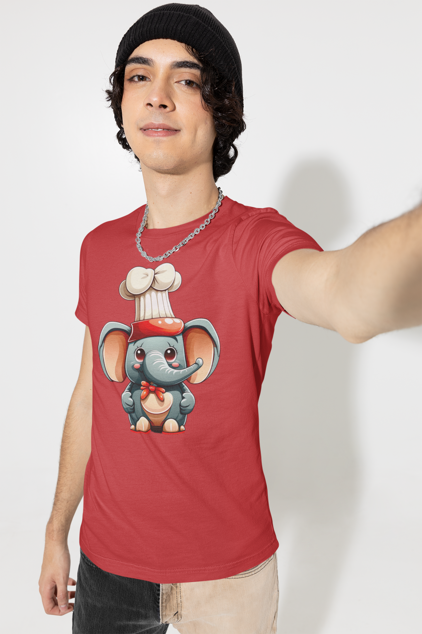 Kawaii Unisex Anime T-shirt - Elliot the Baby Elephant Chef